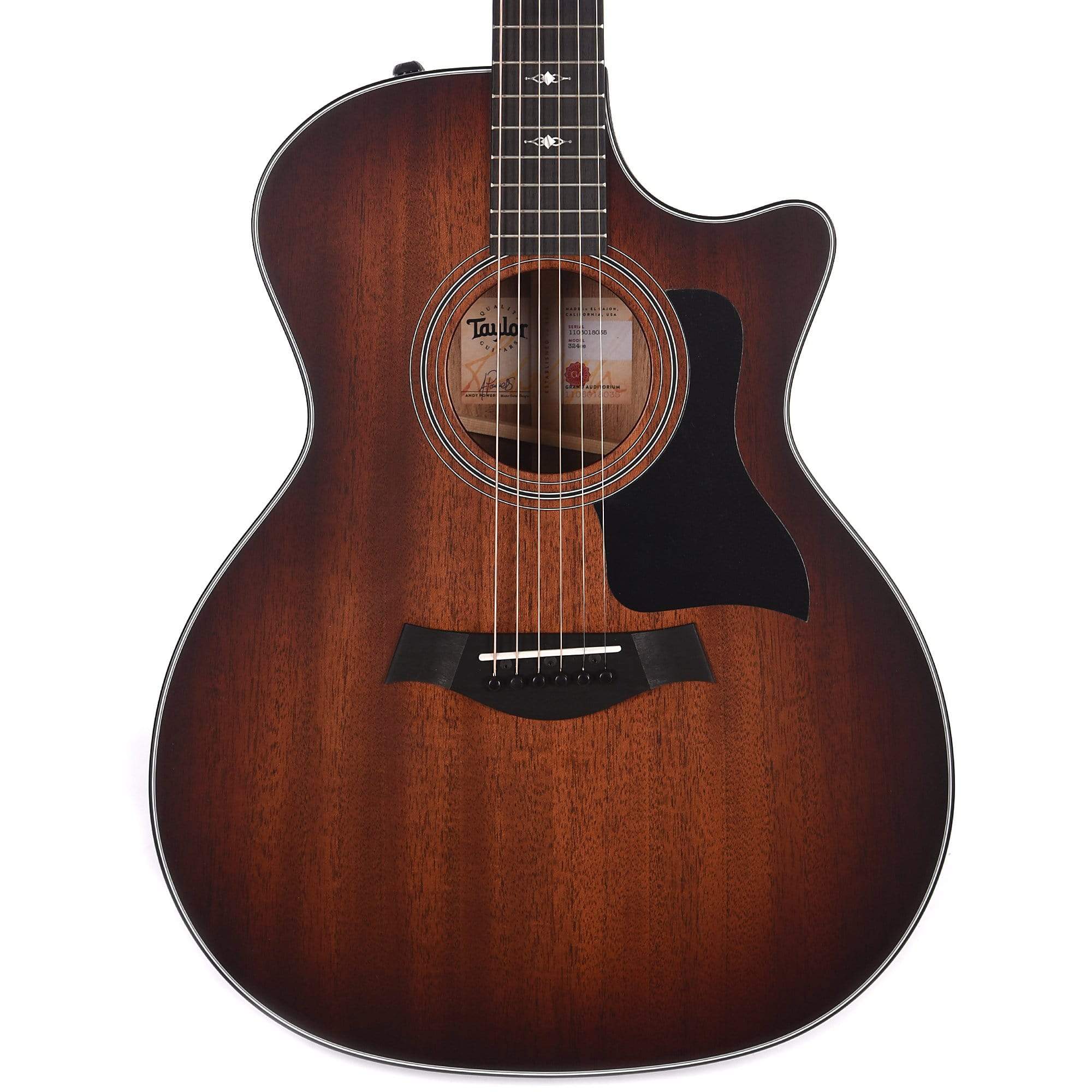 Taylor 324ce Grand Auditorium Tropical Mahogany/Tasmanian Blackwood Shaded Edgeburst w/V-Class Acoustic Guitars / OM and Auditorium
