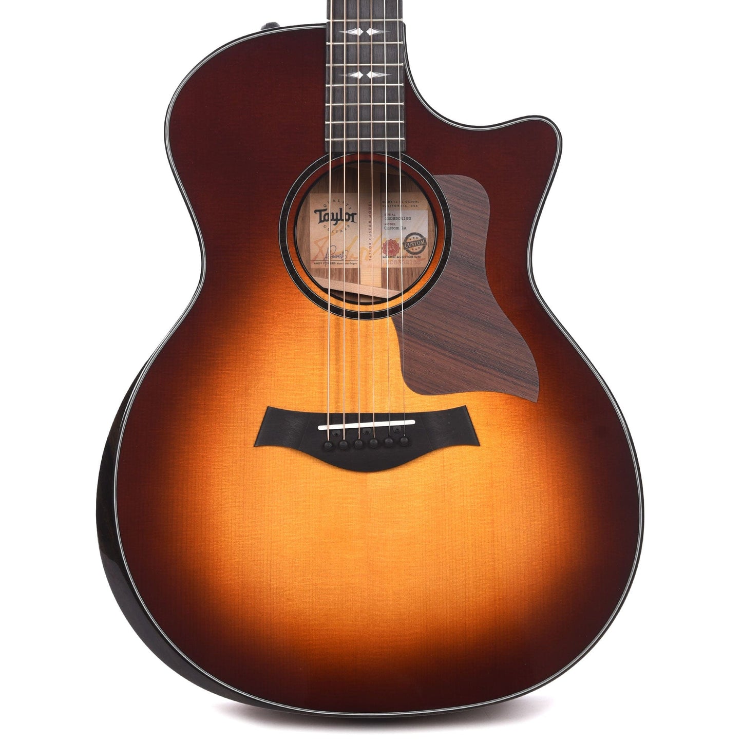 Taylor Custom Grand Auditorium Honduran Rosewood & Lutz Spruce Tobacco Sunburst Top w/Ebony Binding & Figured Mahogany Neck Acoustic Guitars / OM and Auditorium