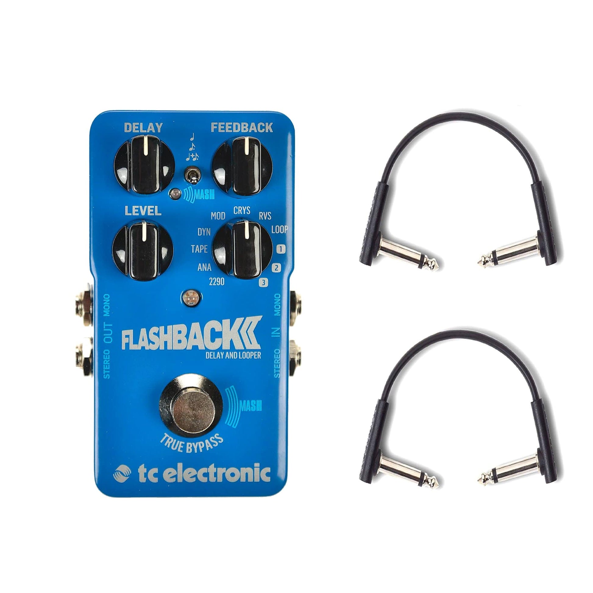 TC Electronic Flashback 2 Delay & Looper w/RockBoard Flat Patch Cables Bundle Effects and Pedals / Delay