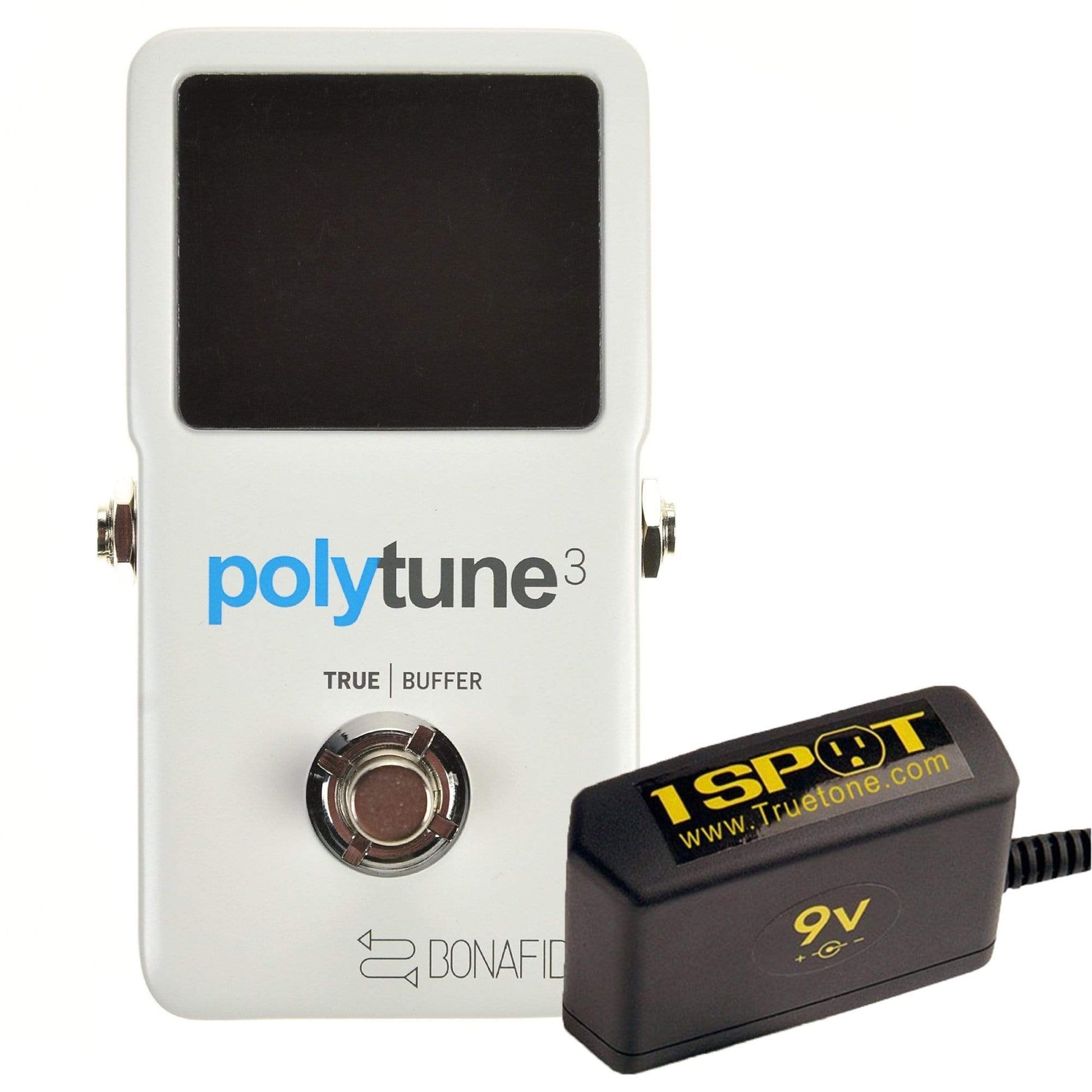 TC Electronic PolyTune 3 Bundle w/ Truetone 1 Spot Space Saving 9v Adapter Effects and Pedals / Tuning Pedals