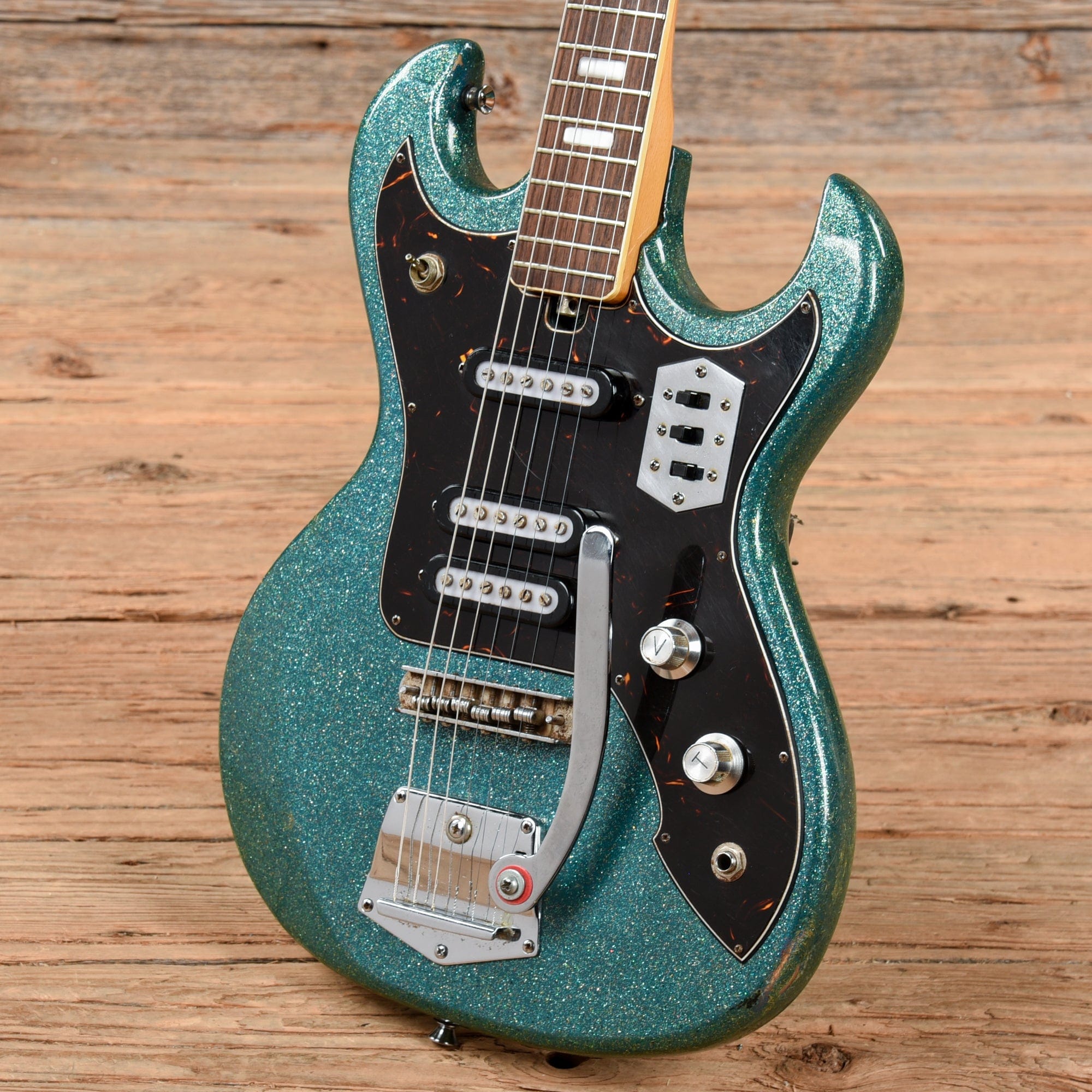 Teisco Surfcaster Aquamarine Sparkle 1960s Electric Guitars / Solid Body