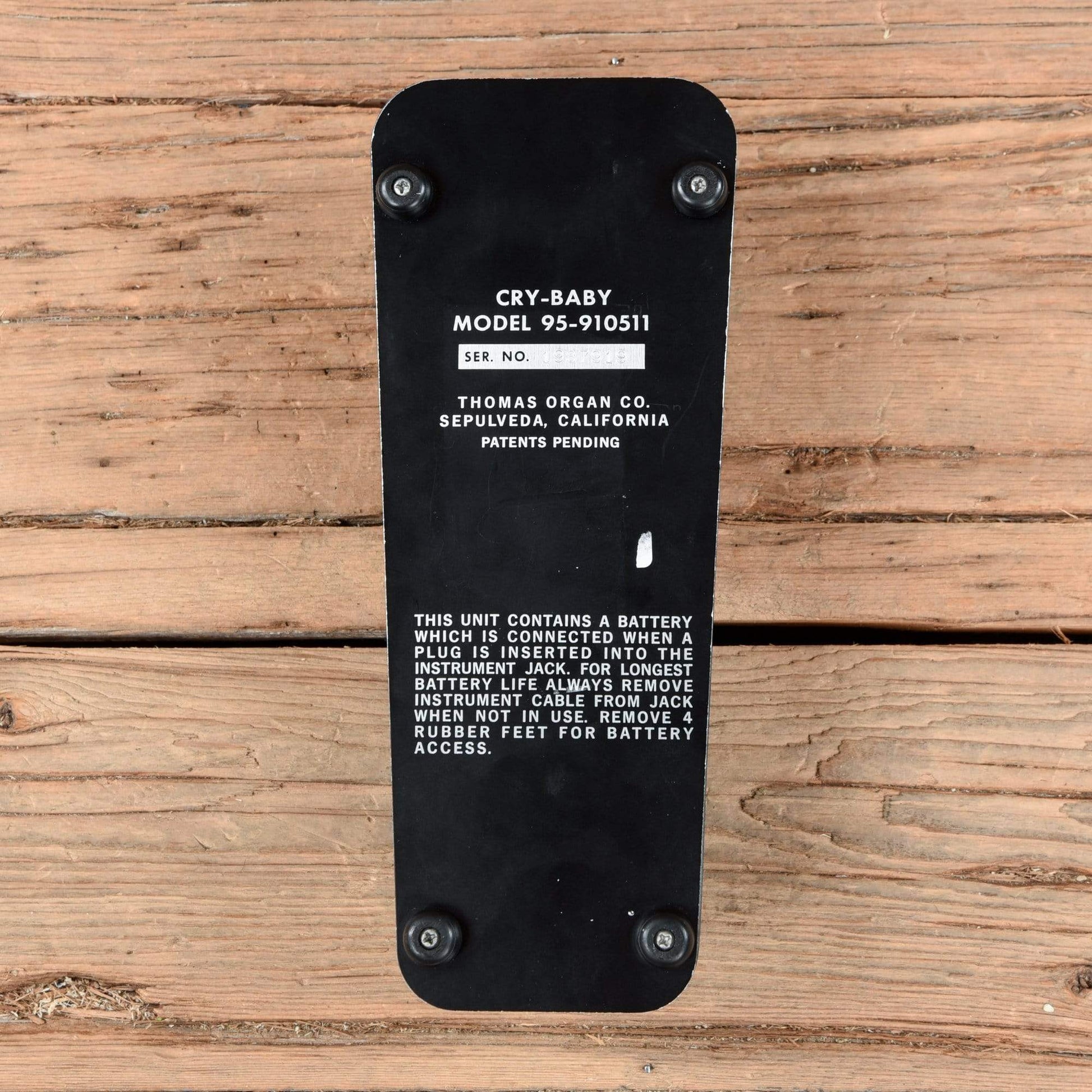 Thomas Organ Co. Cry-Baby Model 95-910511 Wah Pedal  1974 Effects and Pedals / Wahs and Filters