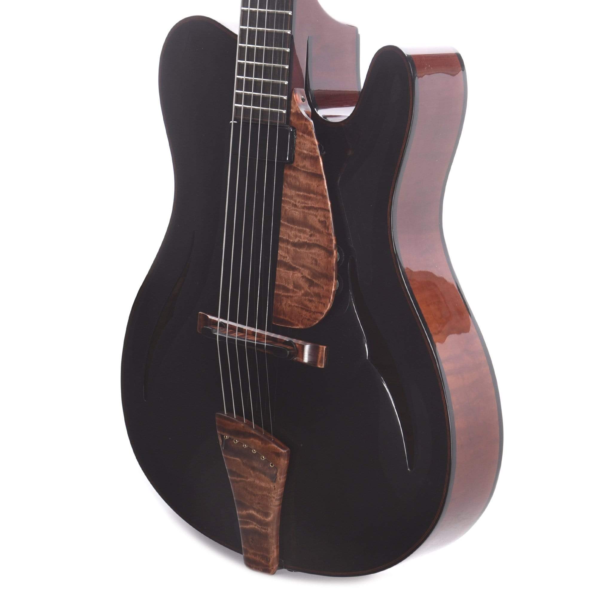 Tim Bram Tribute Archtop Ebony Curly Maple/European Spruce w/Kent Armstrong Humbucker Electric Guitars / Archtop