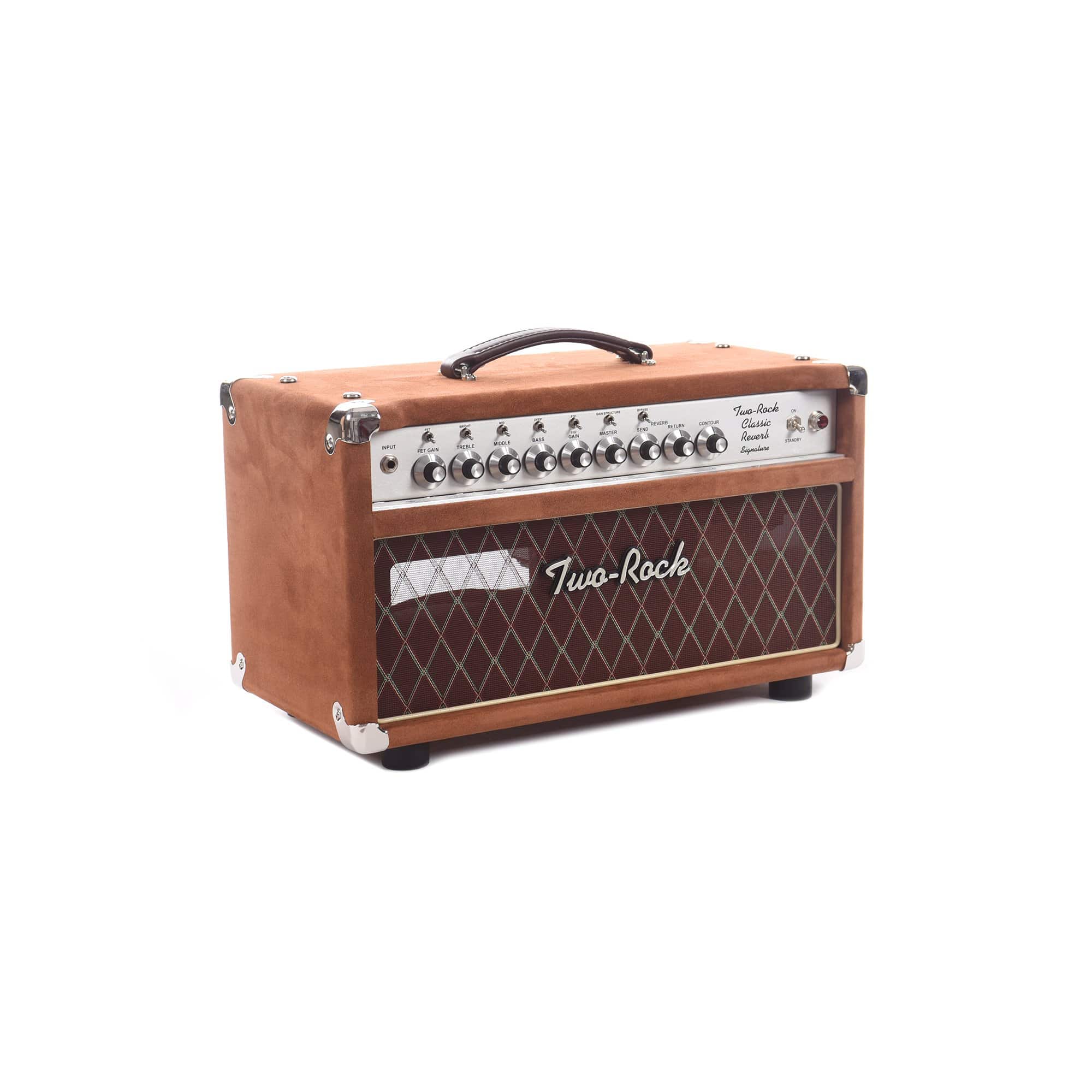 Two Rock Classic Reverb Signature 50w Head Tobacco Suede w/Brown Diamond Grill Cloth & Silver Faceplate/Knobs Amps / Guitar Heads