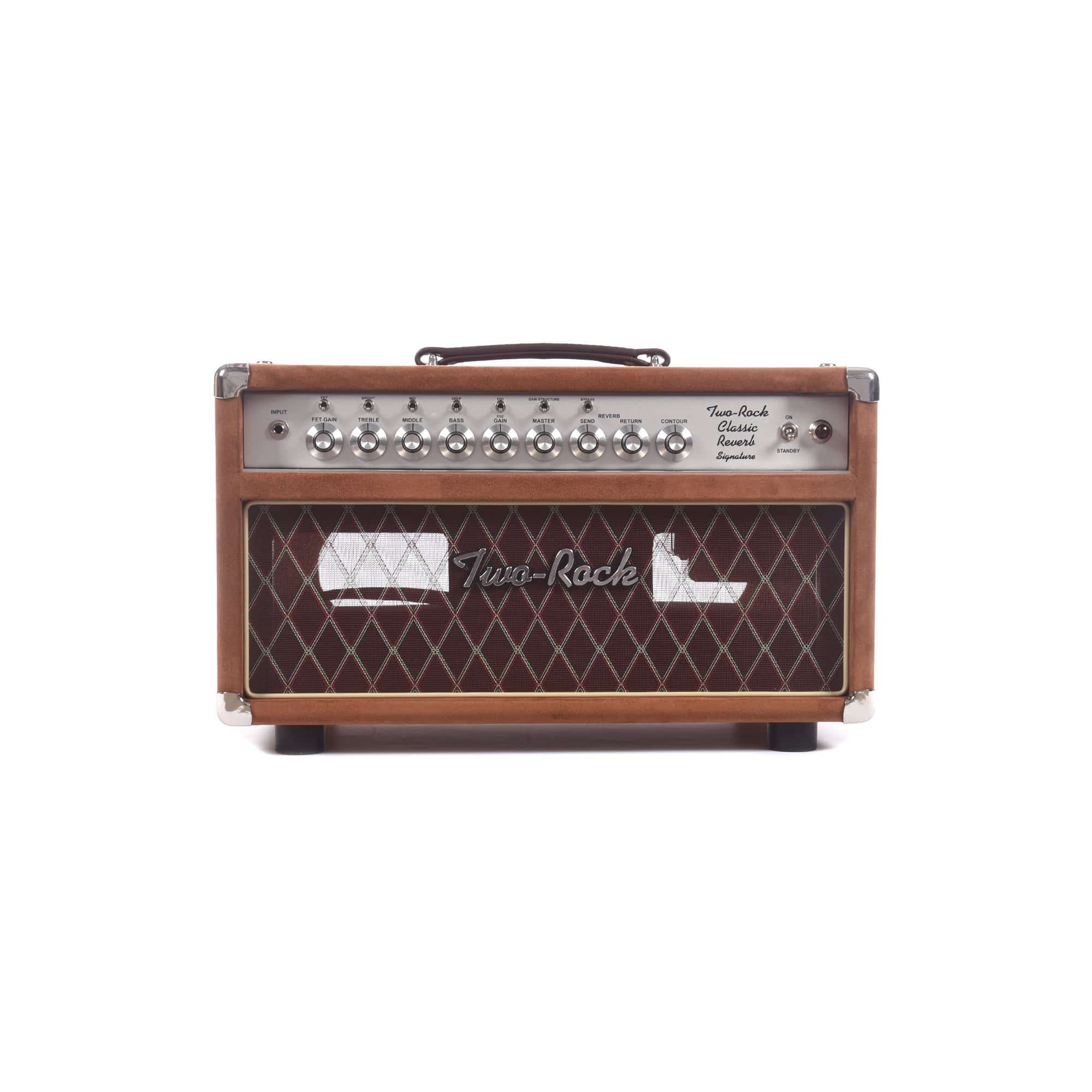 Two Rock Classic Reverb Signature 50w Head Tobacco Suede w/Brown Diamond Grill Cloth & Silver Faceplate/Knobs Amps / Guitar Heads