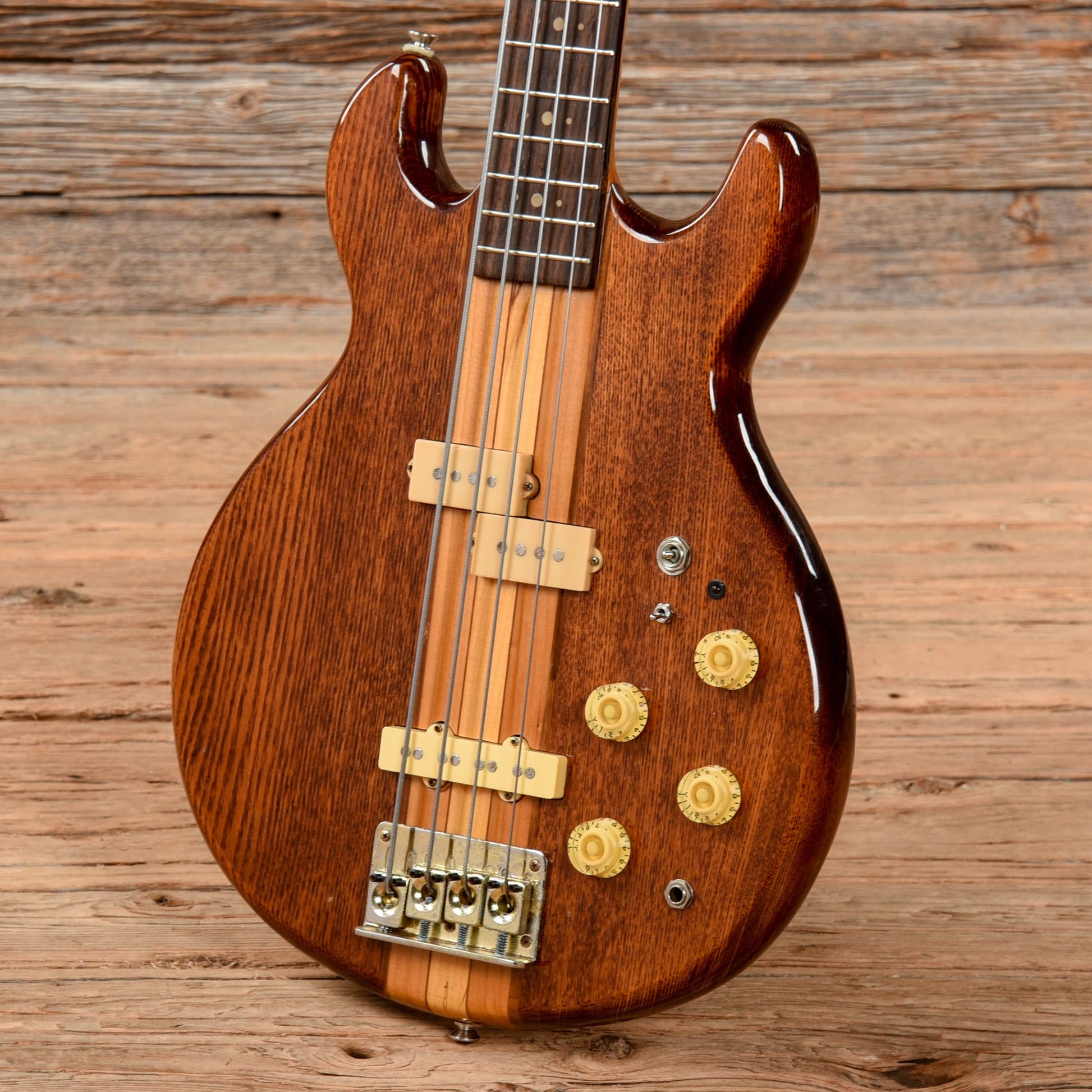 Unbranded Active 4-String Bass Natural 1970s Bass Guitars / 4-String