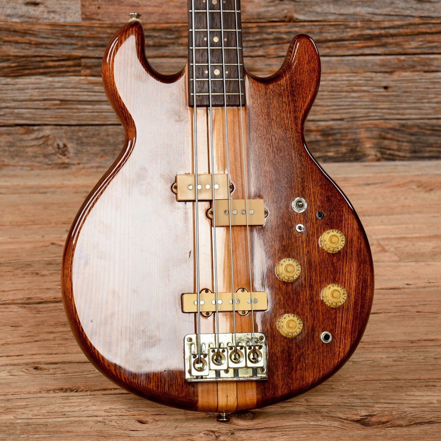 Unbranded Active 4-String Bass Natural 1970s Bass Guitars / 4-String