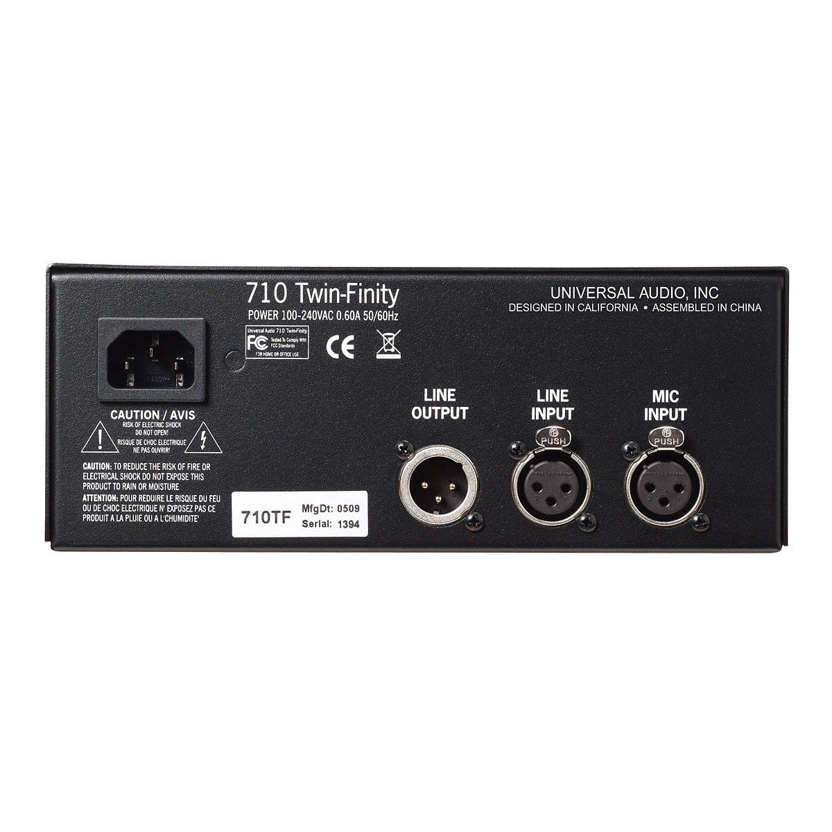 Universal Audio 710 Twin-Finity Single-Channel Tube & Solid State Tone ...