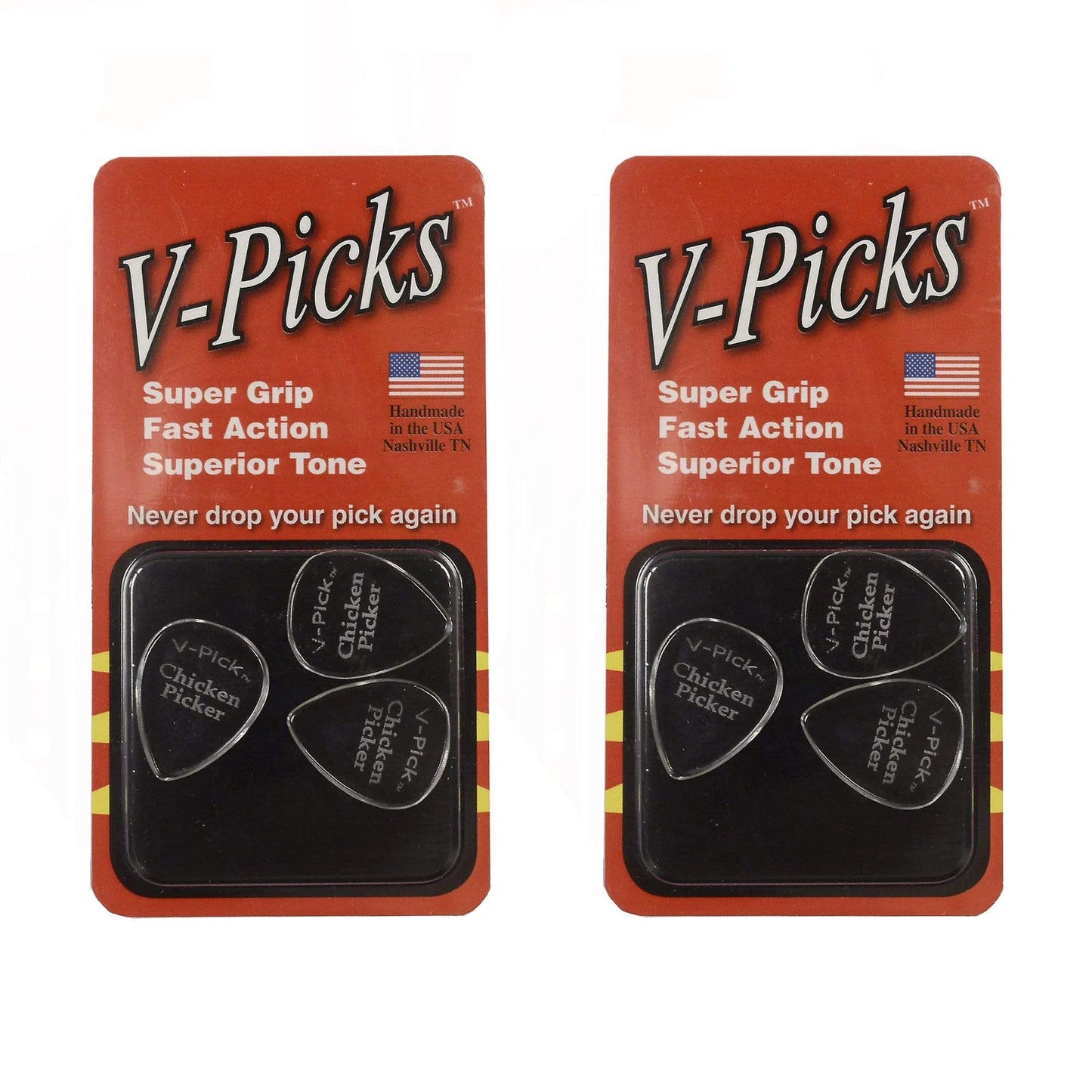 V-Pick Chicken Picker 1.5mm Picks 2 Pack (6) Bundle Accessories / Picks