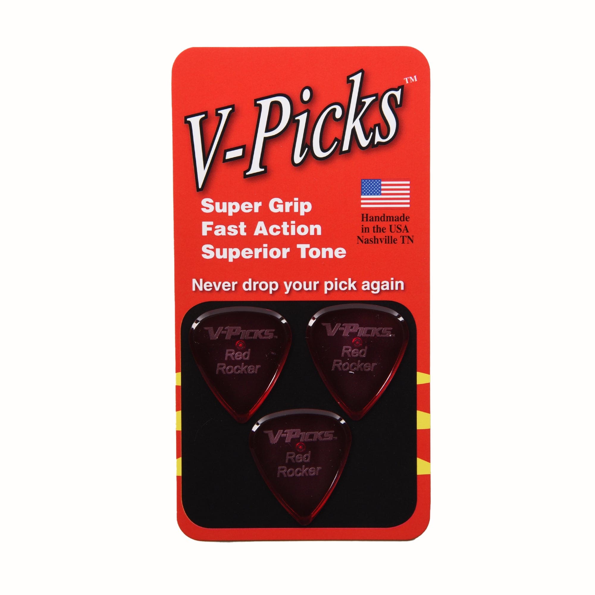 V-Picks Red Rocker Guitar Pick (3) – Chicago Music Exchange