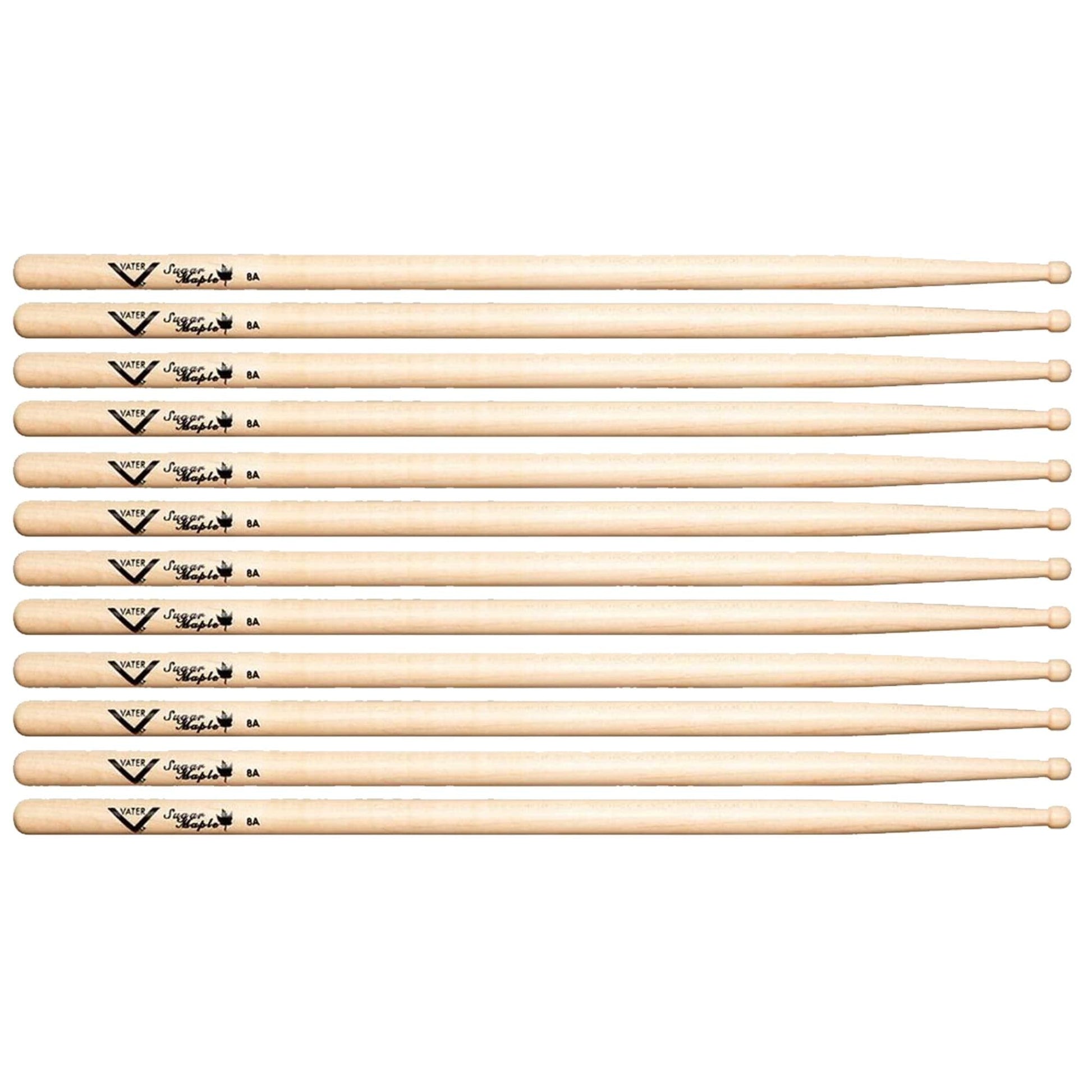 Vater 8A Sugar Maple Wood Tip Drum Sticks (6 Pair Bundle) Drums and Percussion / Parts and Accessories / Drum Sticks and Mallets