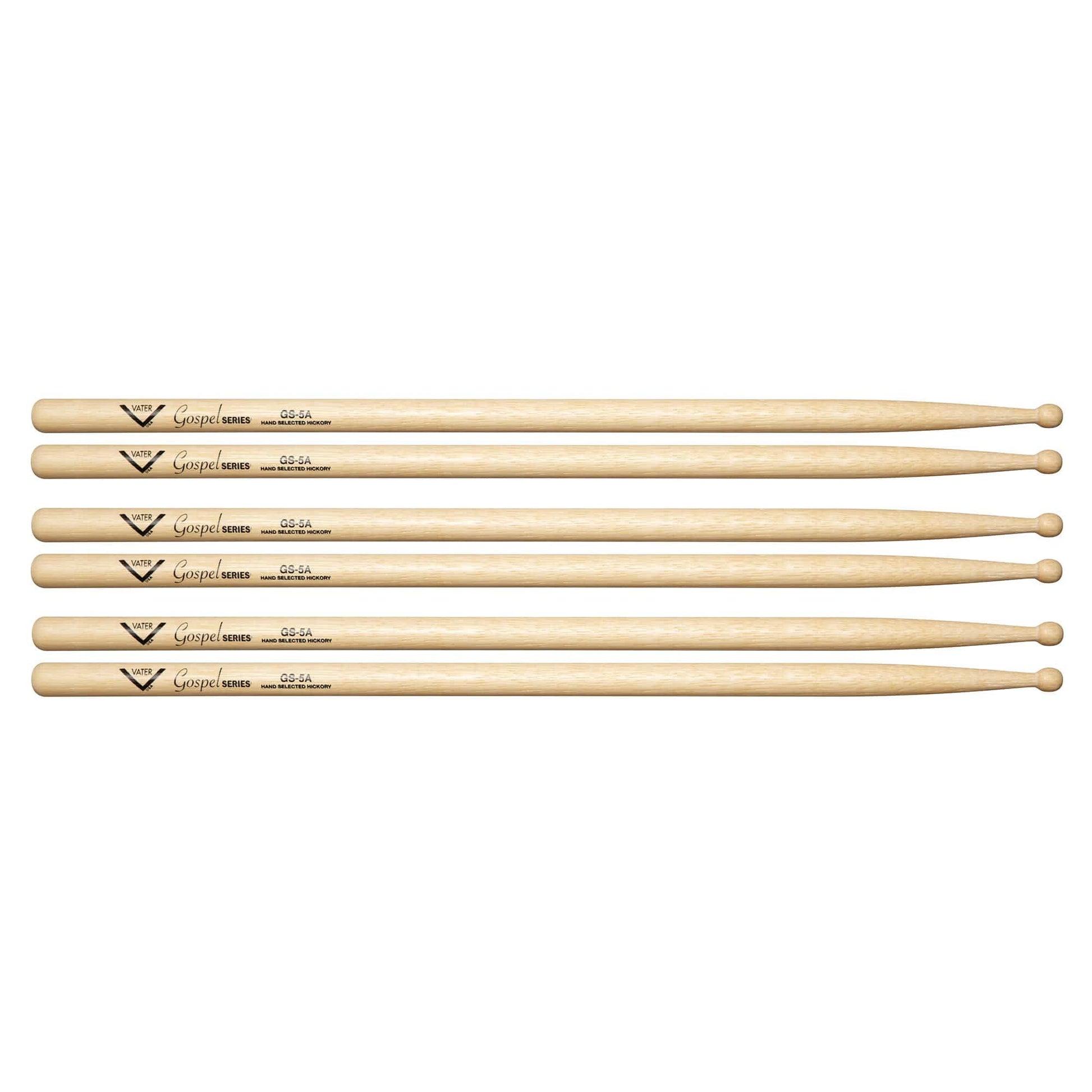 Vater Gospel 5A Wood Tip Drum Sticks (3 Pair Bundle) Drums and Percussion / Parts and Accessories / Drum Sticks and Mallets