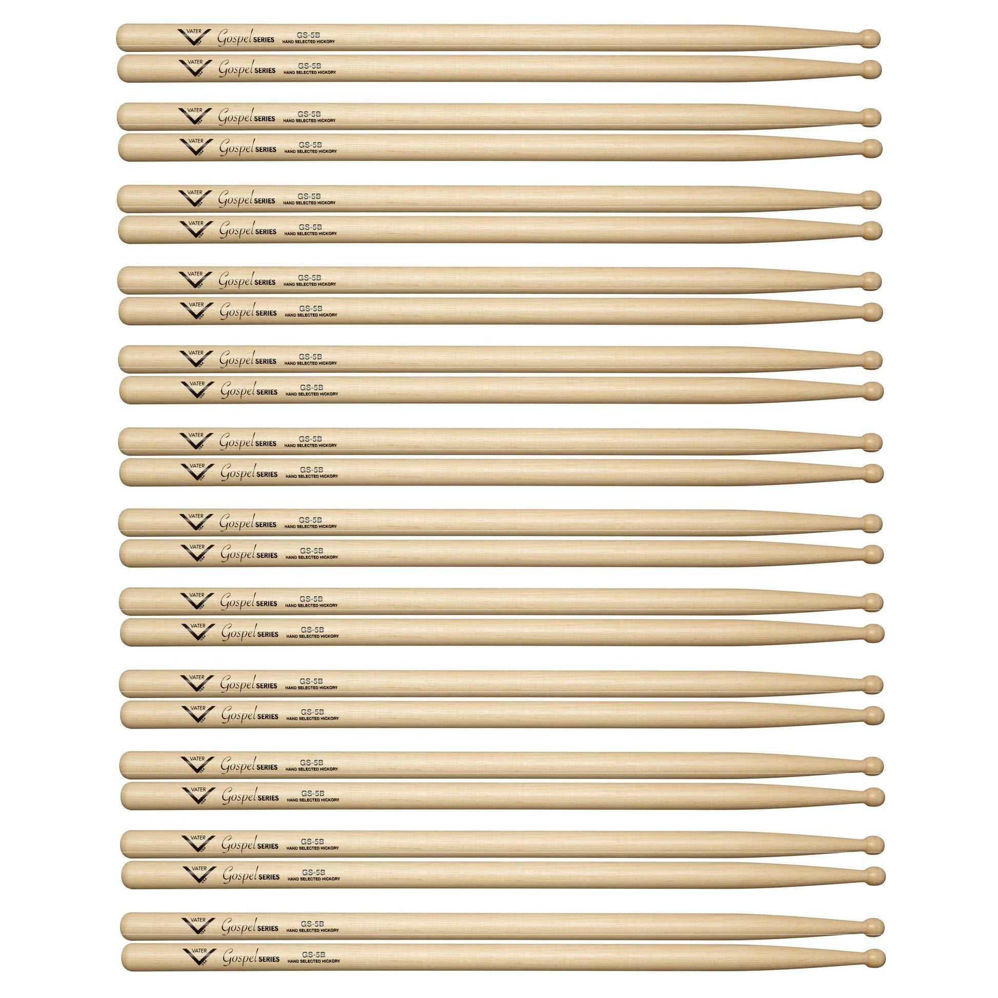 Vater Gospel 5B Wood Tip Drum Sticks (12 Pair Bundle) Drums and Percussion / Parts and Accessories / Drum Sticks and Mallets