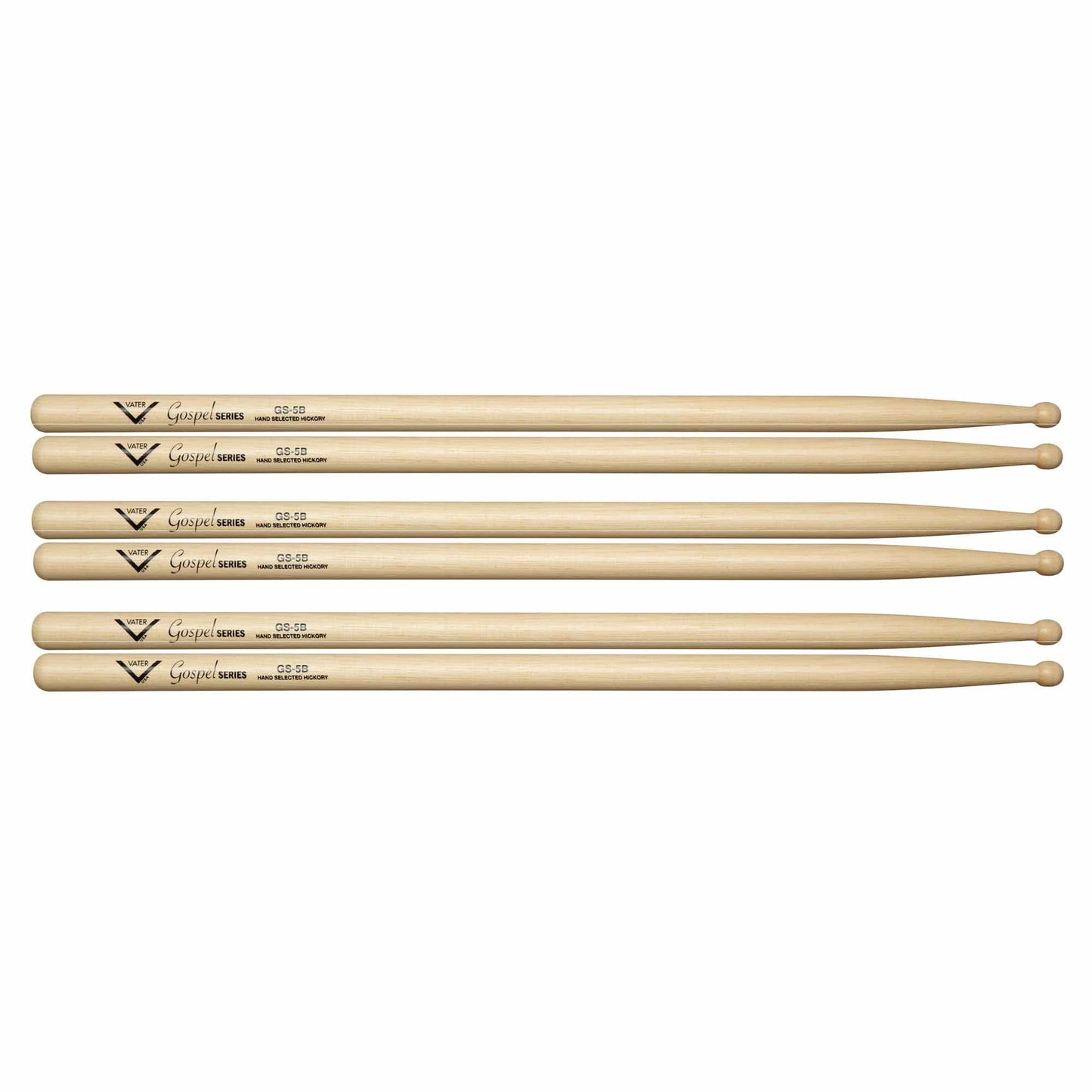Vater Gospel 5B Wood Tip Drum Sticks (3 Pair Bundle) Drums and Percussion / Parts and Accessories / Drum Sticks and Mallets