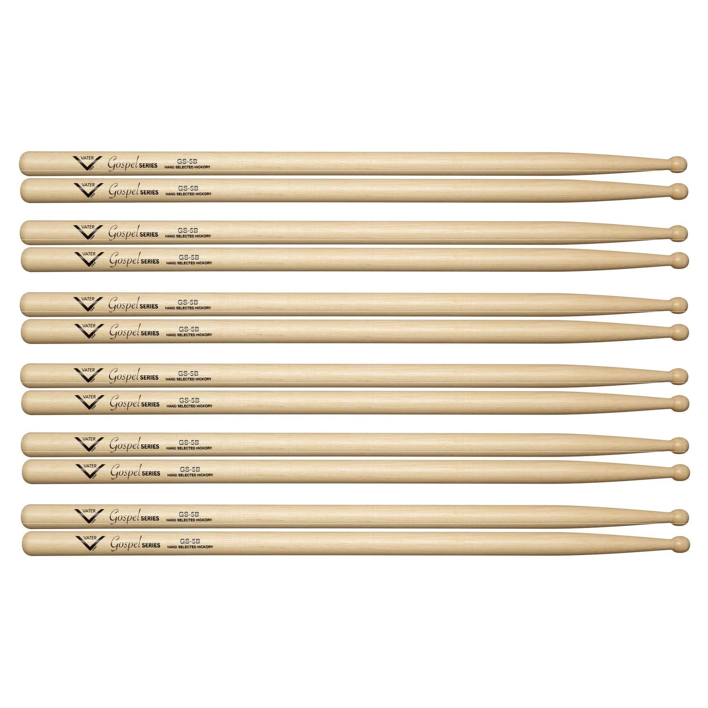 Vater Gospel 5B Wood Tip Drum Sticks (6 Pair Bundle) Drums and Percussion / Parts and Accessories / Drum Sticks and Mallets