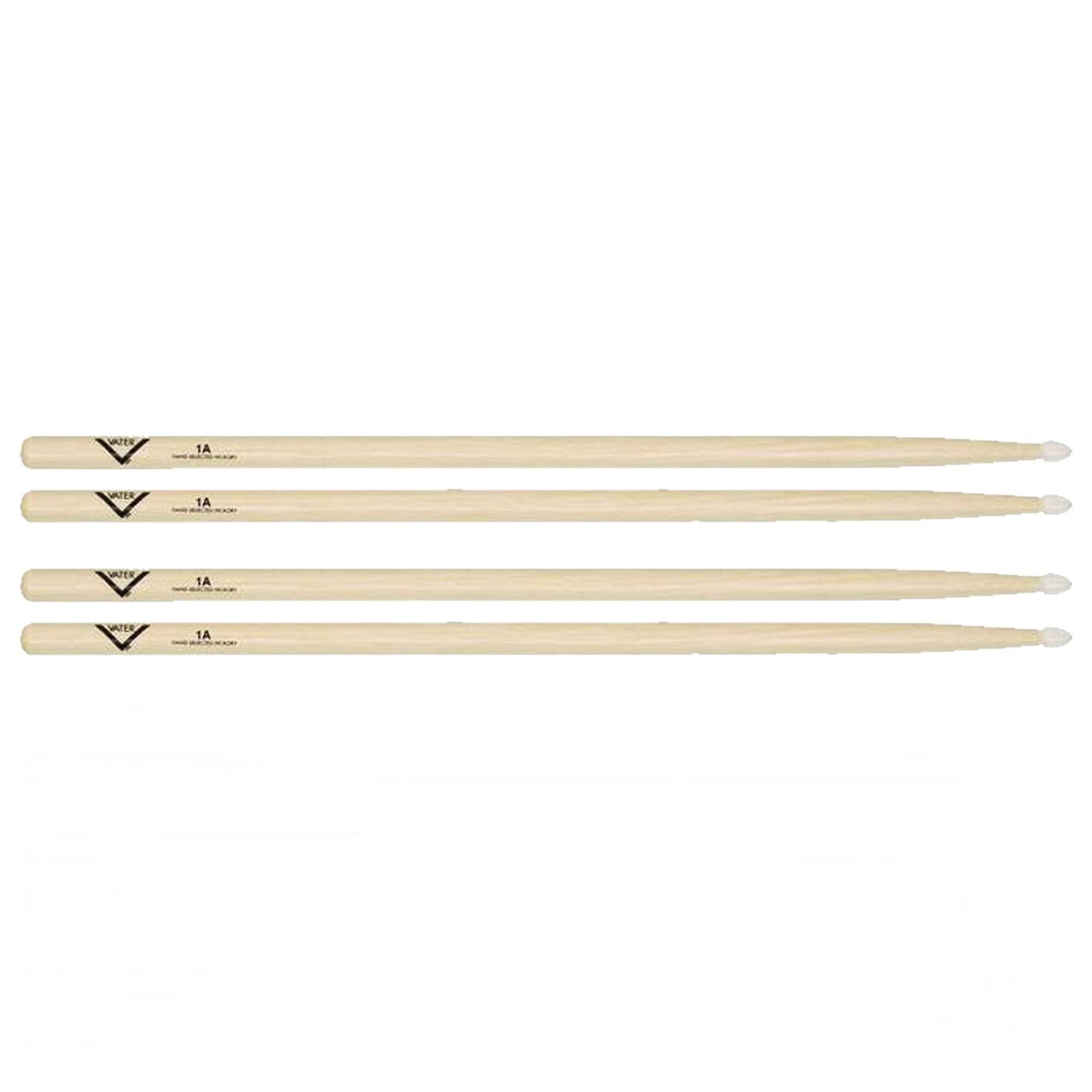 Vater Hickory 1A Nylon Tip Drum Sticks (2 Pair Bundle) Drums and Percussion / Parts and Accessories / Drum Sticks and Mallets