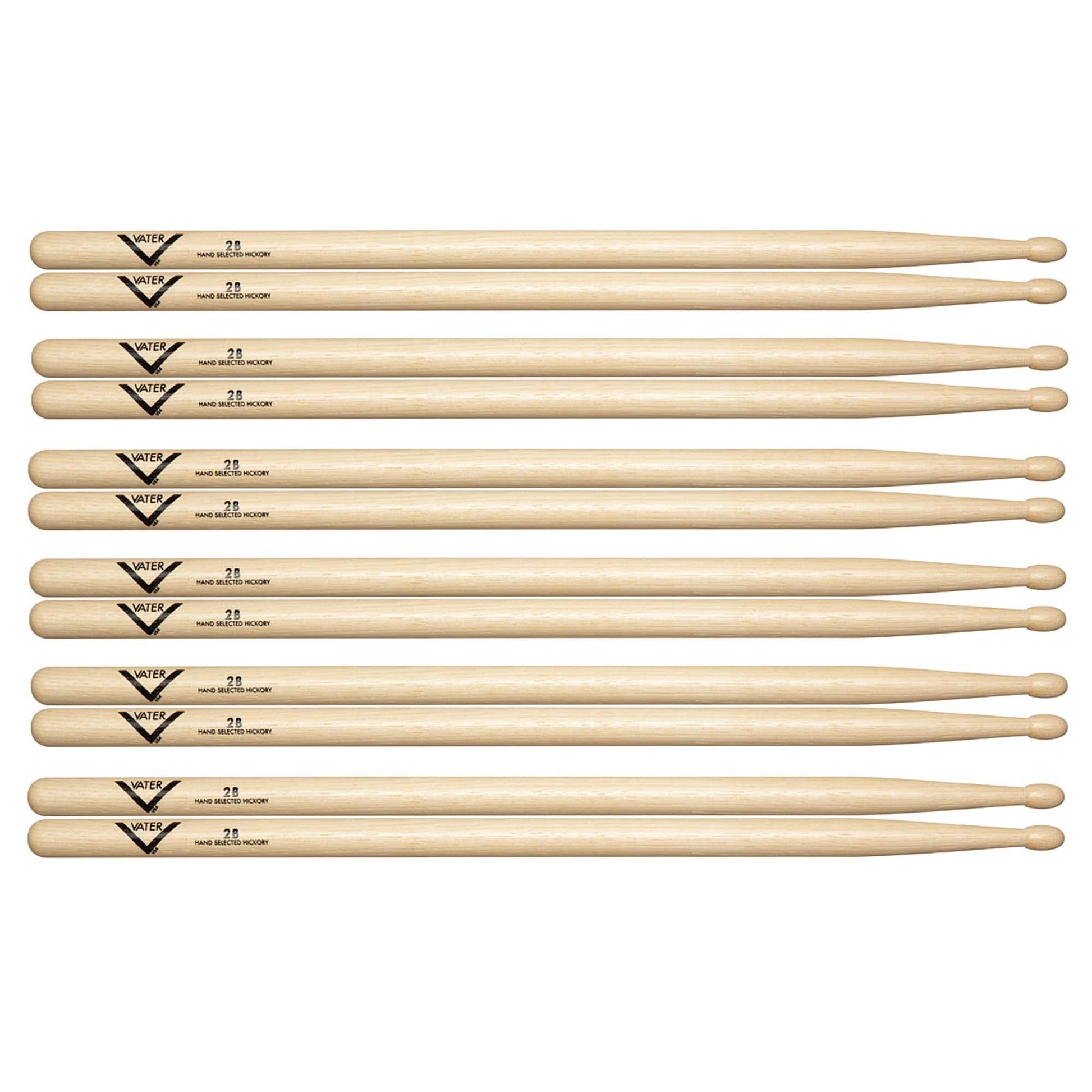 Vater Hickory 2B Wood Tip Drum Sticks (6 Pair Bundle) Drums and Percussion / Parts and Accessories / Drum Sticks and Mallets