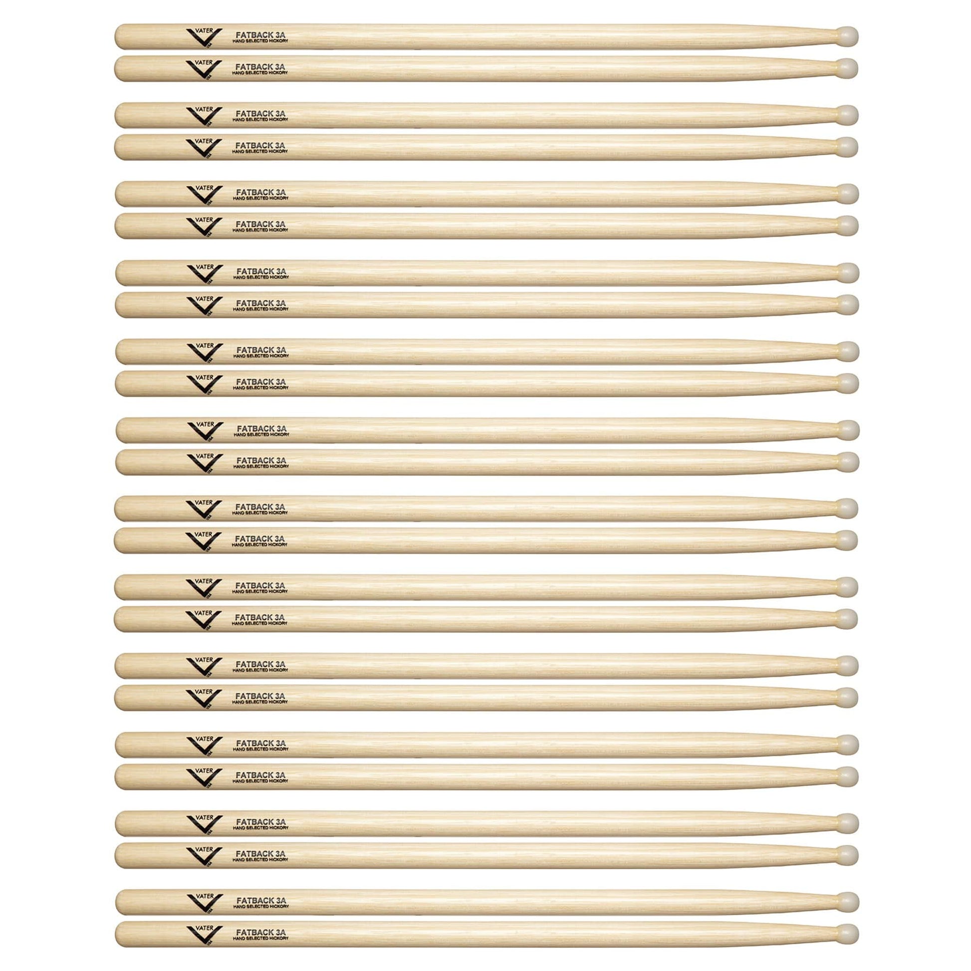 Vater Hickory 3A Fatback Nylon Tip Drum Sticks (12 Pair Bundle) Drums and Percussion / Parts and Accessories / Drum Sticks and Mallets