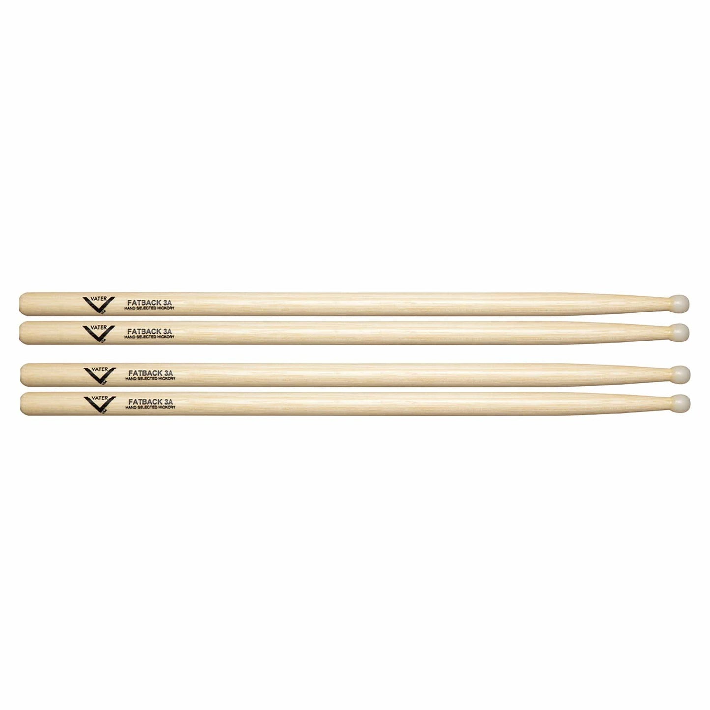 Vater Hickory 3A Fatback Nylon Tip Drum Sticks (2 Pair Bundle) Drums and Percussion / Parts and Accessories / Drum Sticks and Mallets