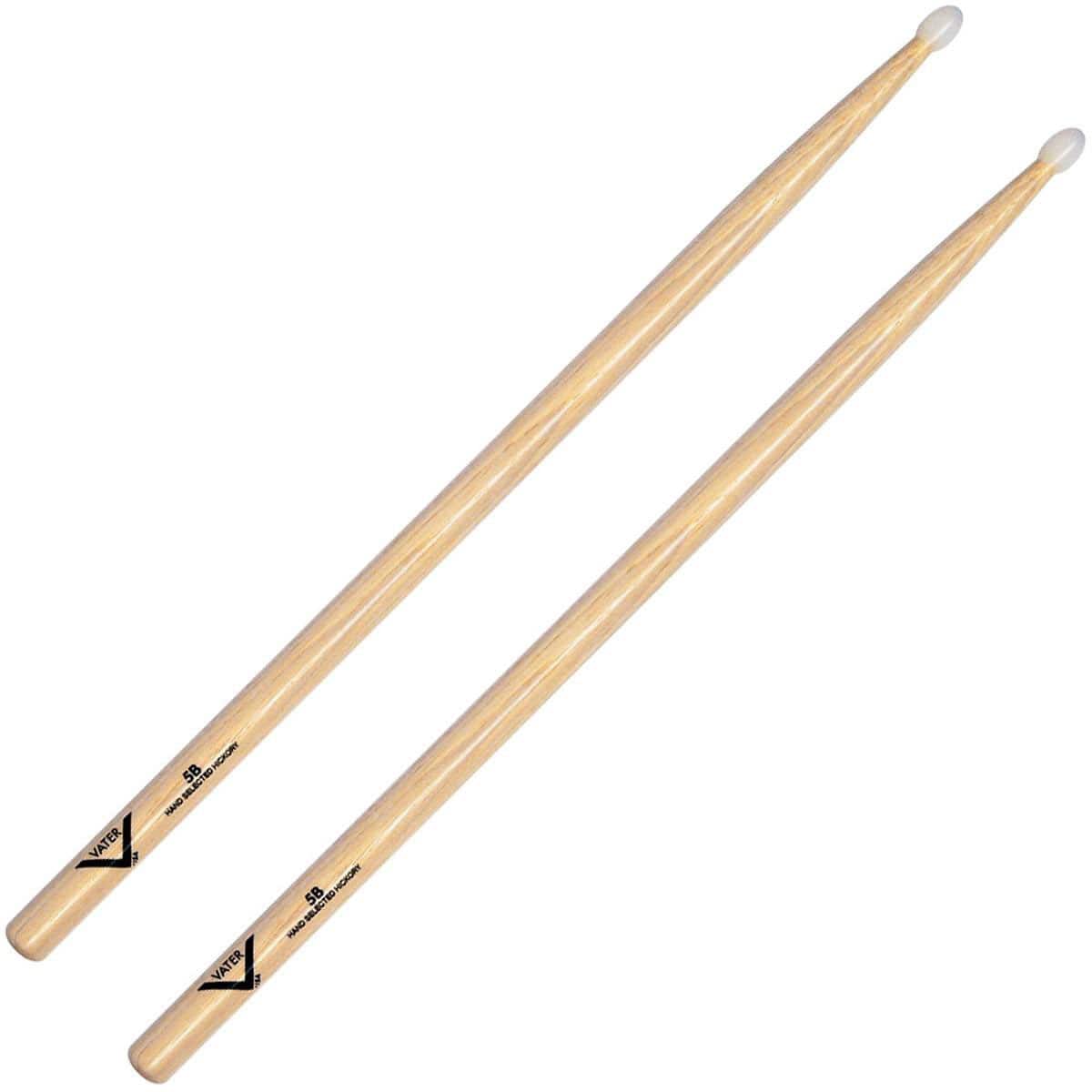 Vater Hickory 5B Nylon Tip Drum Sticks Drums and Percussion / Parts and Accessories / Drum Sticks and Mallets