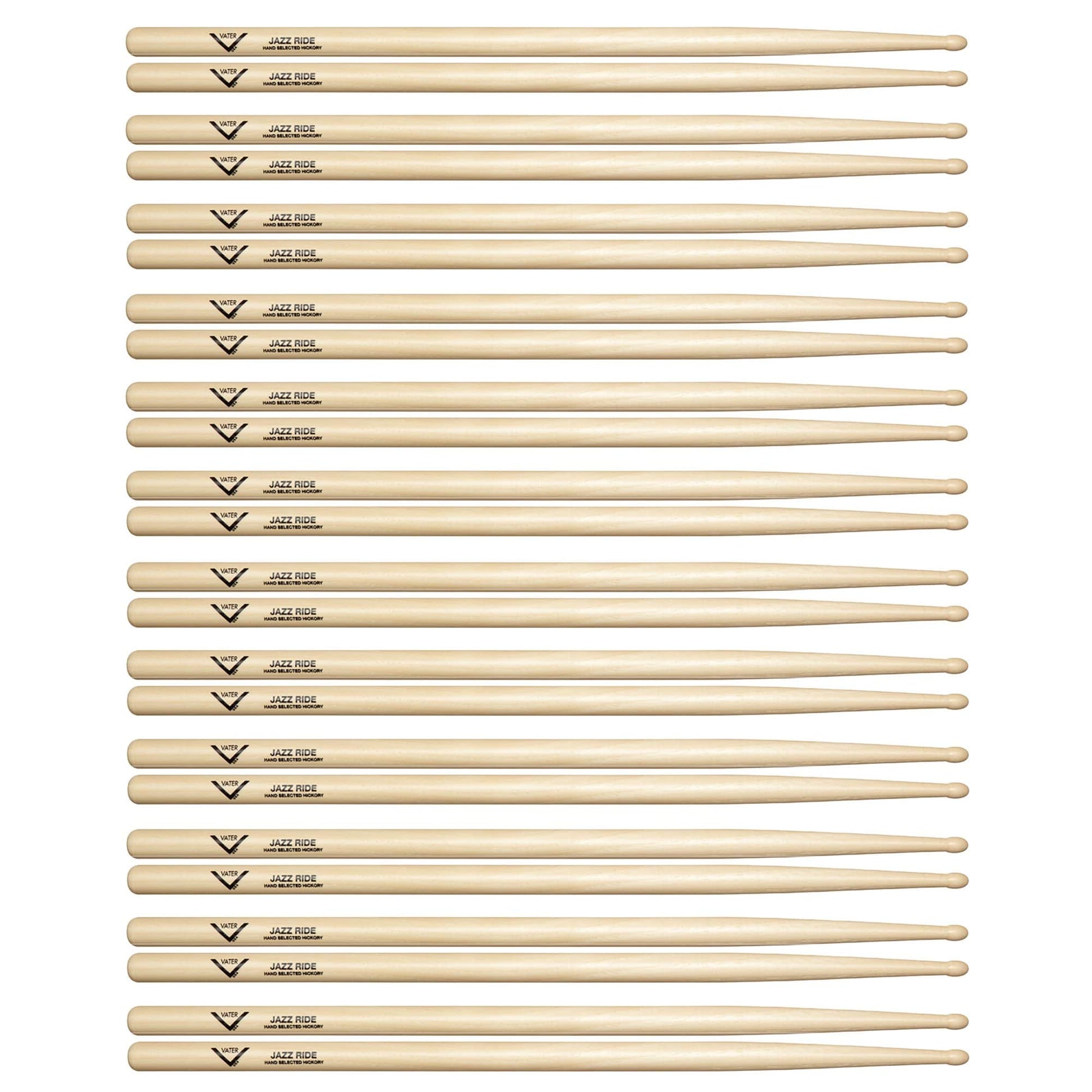 Vater Hickory Jazz Ride Wood Tip Drum Sticks (12 Pair Bundle) Drums and Percussion / Parts and Accessories / Drum Sticks and Mallets