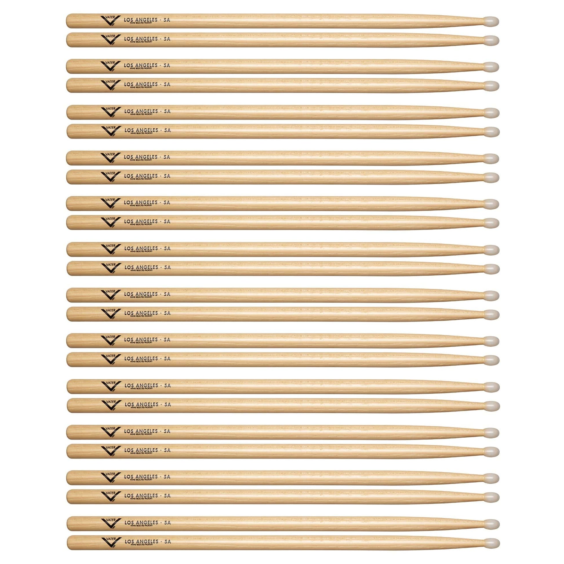 Vater Hickory Los Angeles 5A Nylon Tip Drum Sticks (12 Pair Bundle) Drums and Percussion / Parts and Accessories / Drum Sticks and Mallets