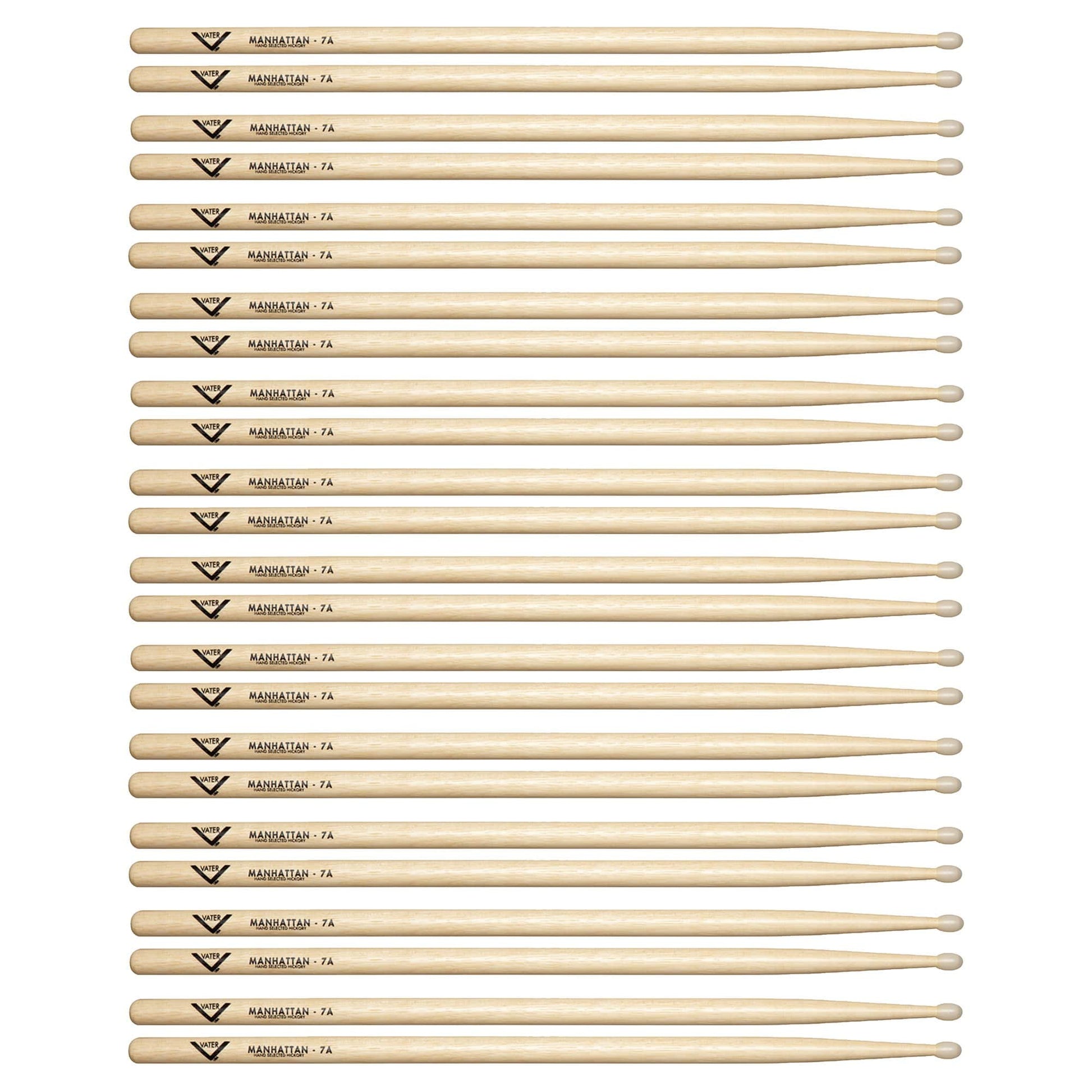 Vater Hickory Manhattan 7A Nylon Tip Drum Sticks (12 Pair Bundle) Drums and Percussion / Parts and Accessories / Drum Sticks and Mallets