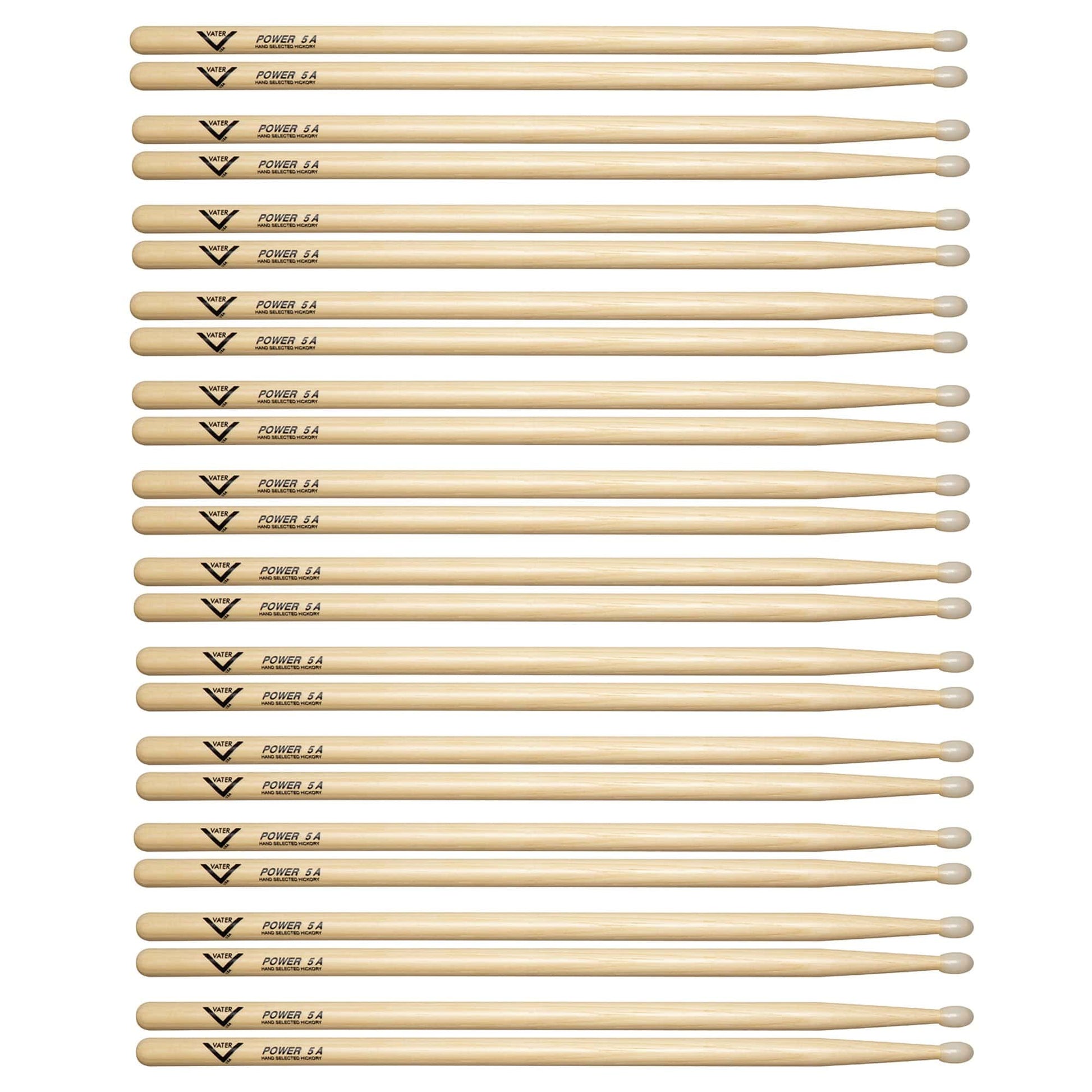Vater Hickory Power 5A Nylon Tip Drum Sticks (12 Pair Bundle) Drums and Percussion / Parts and Accessories / Drum Sticks and Mallets