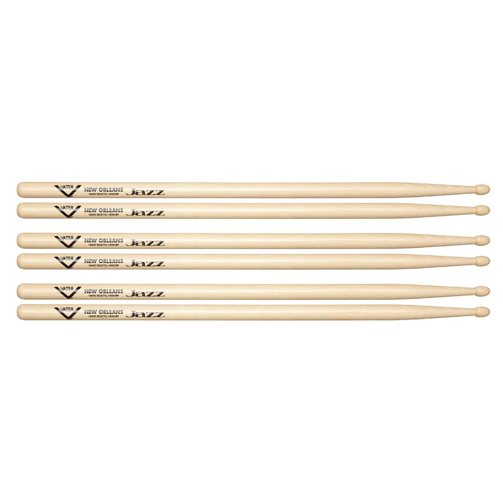 Vater Hickory Power 5A Wood Tip Drum Sticks (3 Pair Bundle) Drums and Percussion / Parts and Accessories / Drum Sticks and Mallets