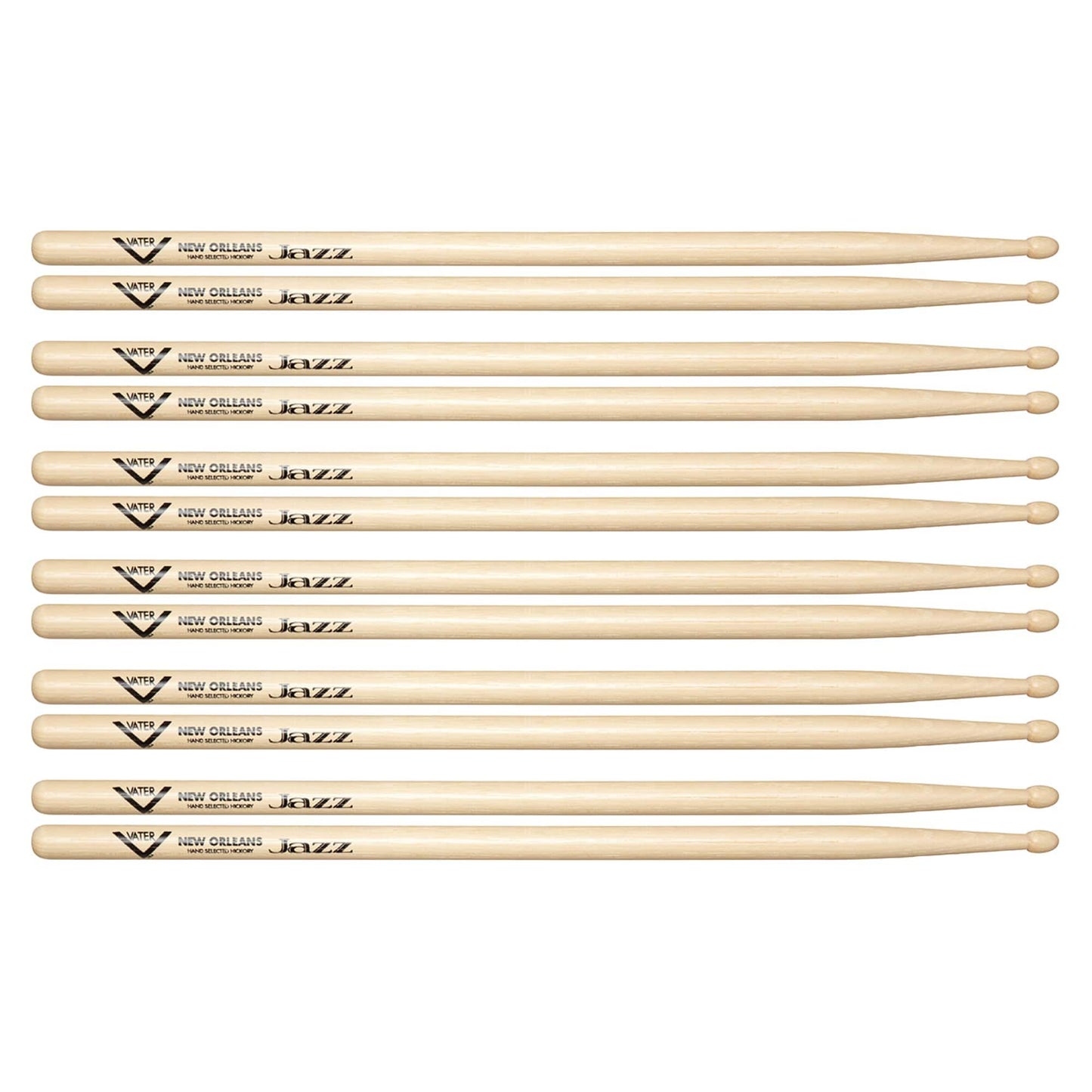 Vater Hickory Power 5A Wood Tip Drum Sticks (6 Pair Bundle) Drums and Percussion / Parts and Accessories / Drum Sticks and Mallets
