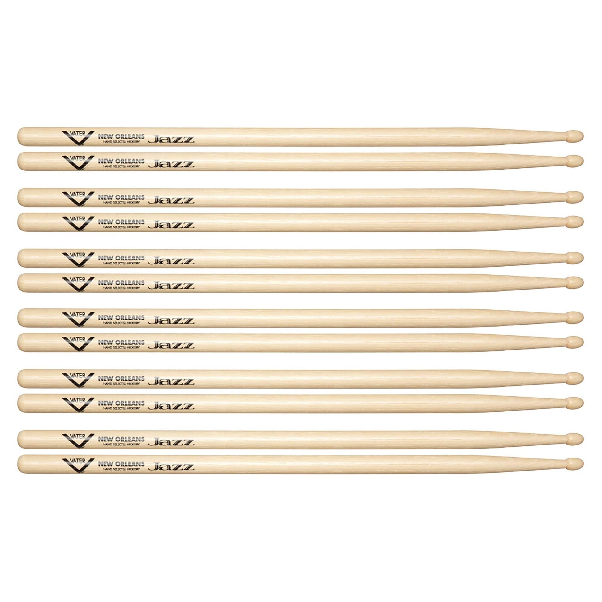 Vater Hickory Power 5A Wood Tip Drum Sticks (6 Pair Bundle) Drums and Percussion / Parts and Accessories / Drum Sticks and Mallets