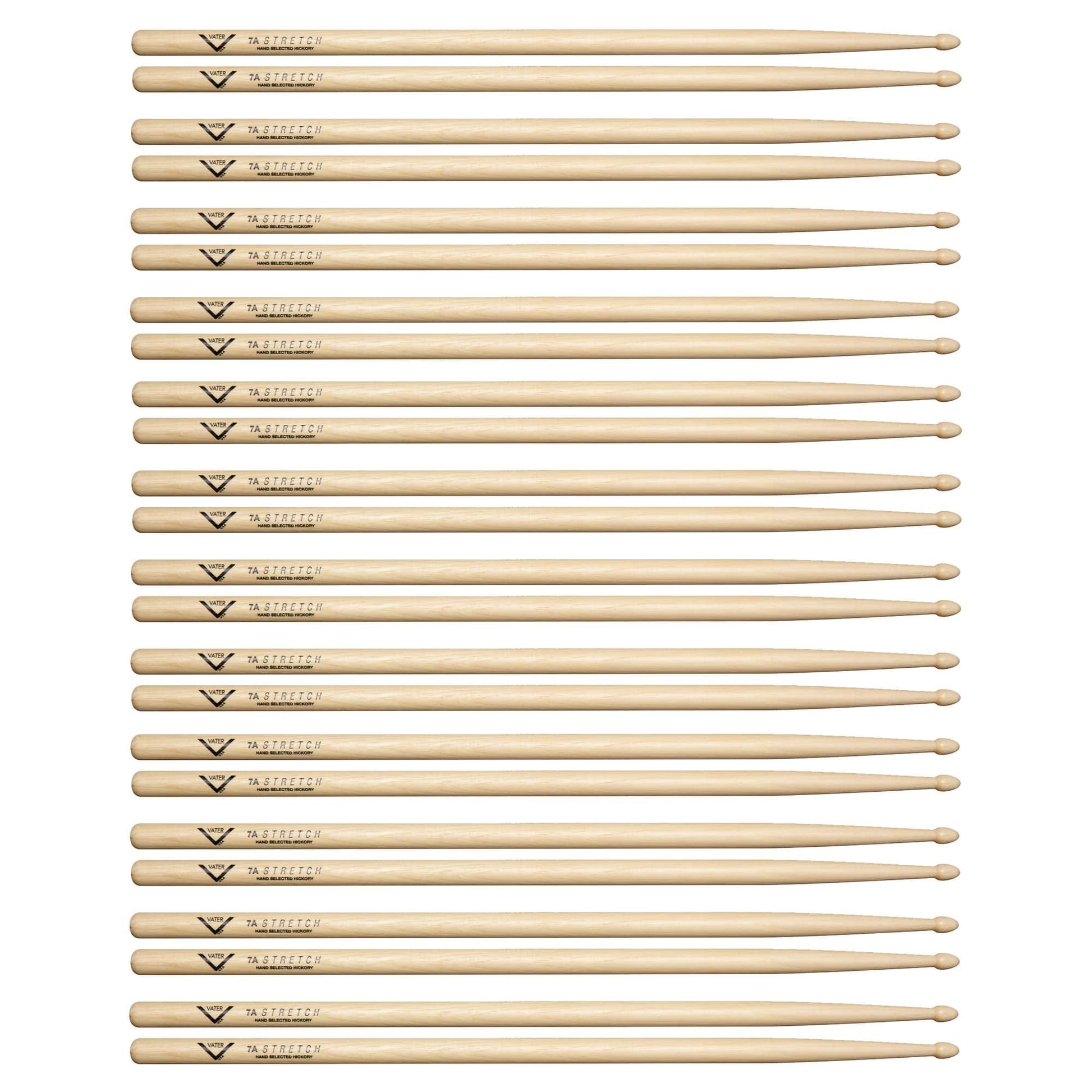 Vater Hickory Stretch 7A Drum Sticks (12 Pair Bundle) Drums and Percussion / Parts and Accessories / Drum Sticks and Mallets