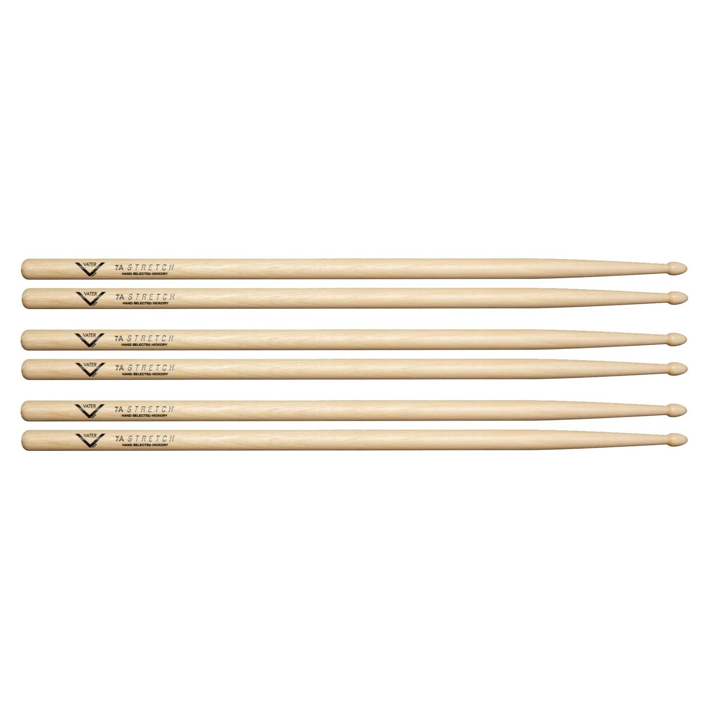 Vater Hickory Stretch 7A Drum Sticks (3 Pair Bundle) Drums and Percussion / Parts and Accessories / Drum Sticks and Mallets
