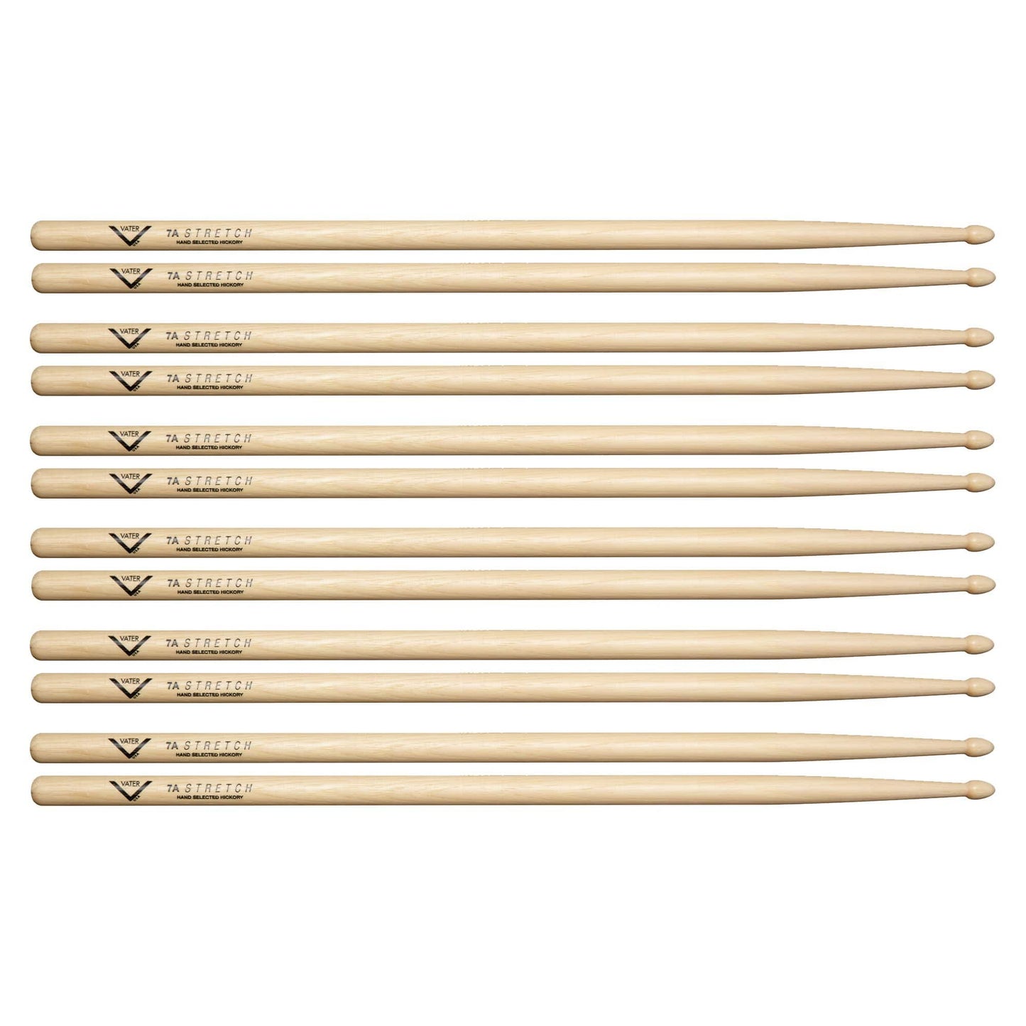 Vater Hickory Stretch 7A Drum Sticks (6 Pair Bundle) Drums and Percussion / Parts and Accessories / Drum Sticks and Mallets