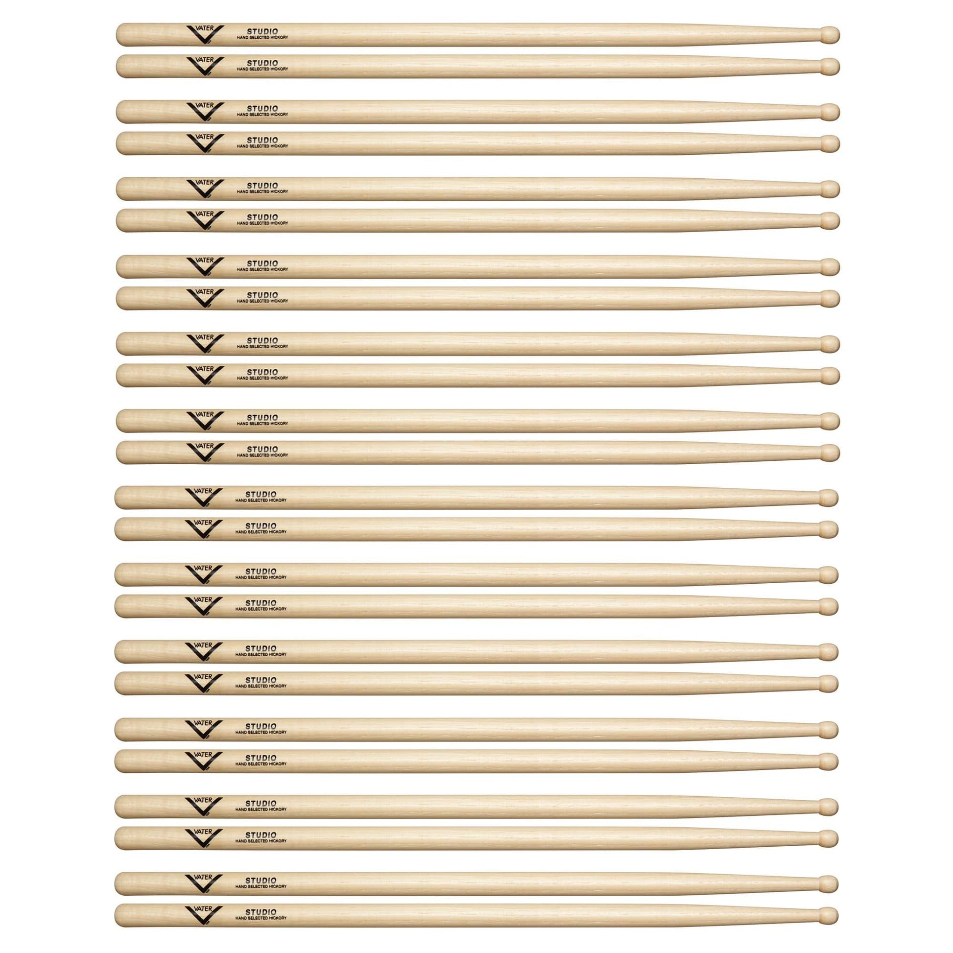 Vater Hickory Studio Wood Tip Drum Sticks (12 Pair Bundle) Drums and Percussion / Parts and Accessories / Drum Sticks and Mallets