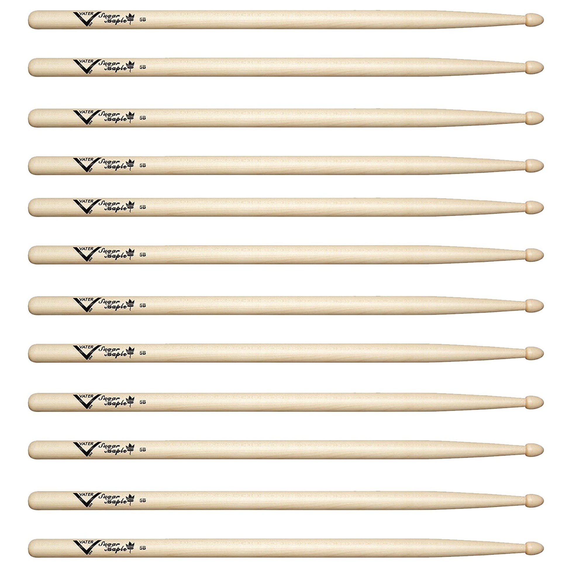 Vater Sugar Maple 5B Wood Tip Drum Sticks (6 Pair Bundle) Drums and Percussion / Parts and Accessories / Drum Sticks and Mallets