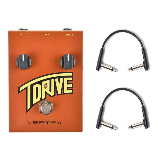 Vertex T Drive Overdrive / Distortion w/RockBoard Flat Patch Cables Bundle Effects and Pedals / Overdrive and Boost
