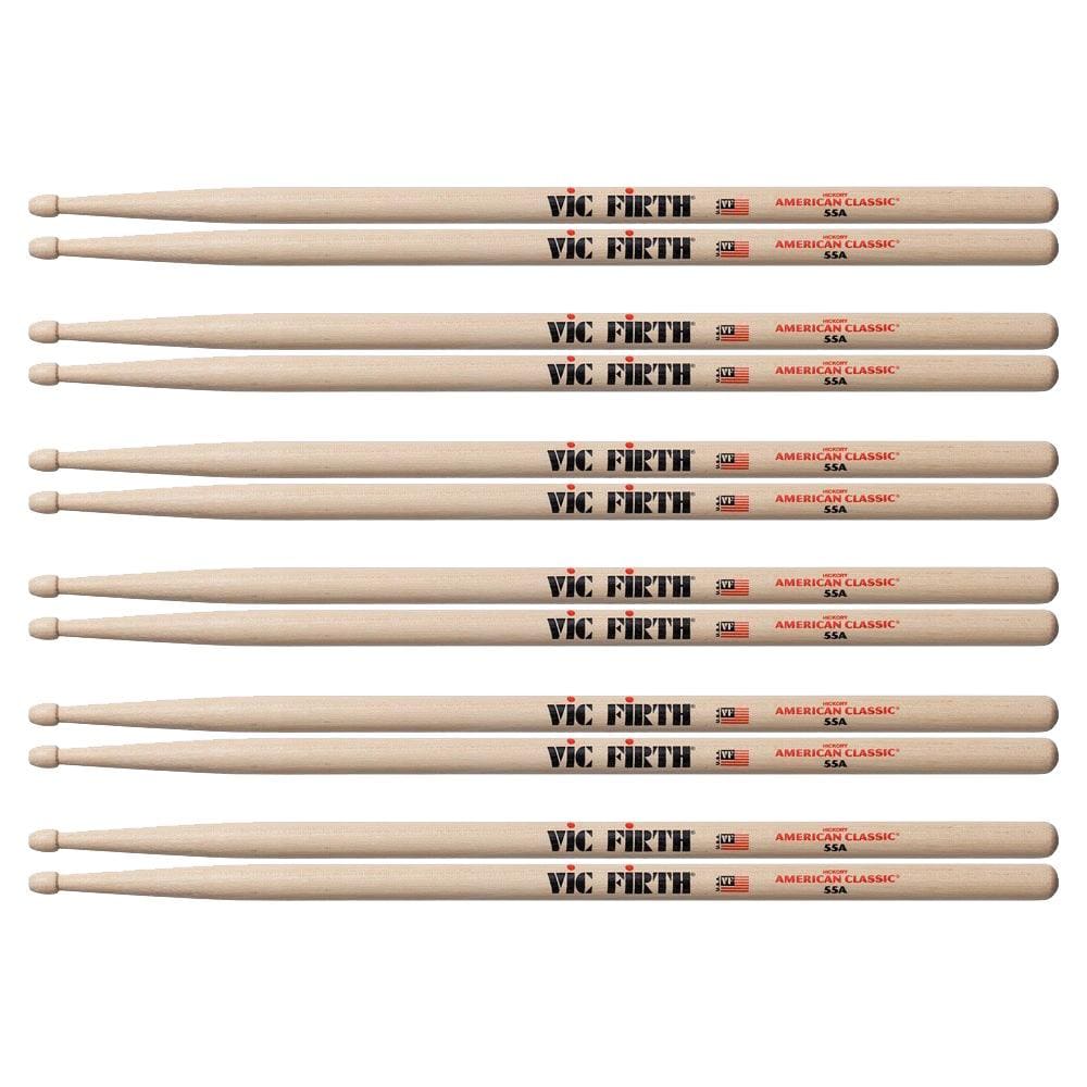 Vic Firth 55A Wood Tip Drum Sticks (6 Pair Bundle) Drums and Percussion / Parts and Accessories / Drum Sticks and Mallets