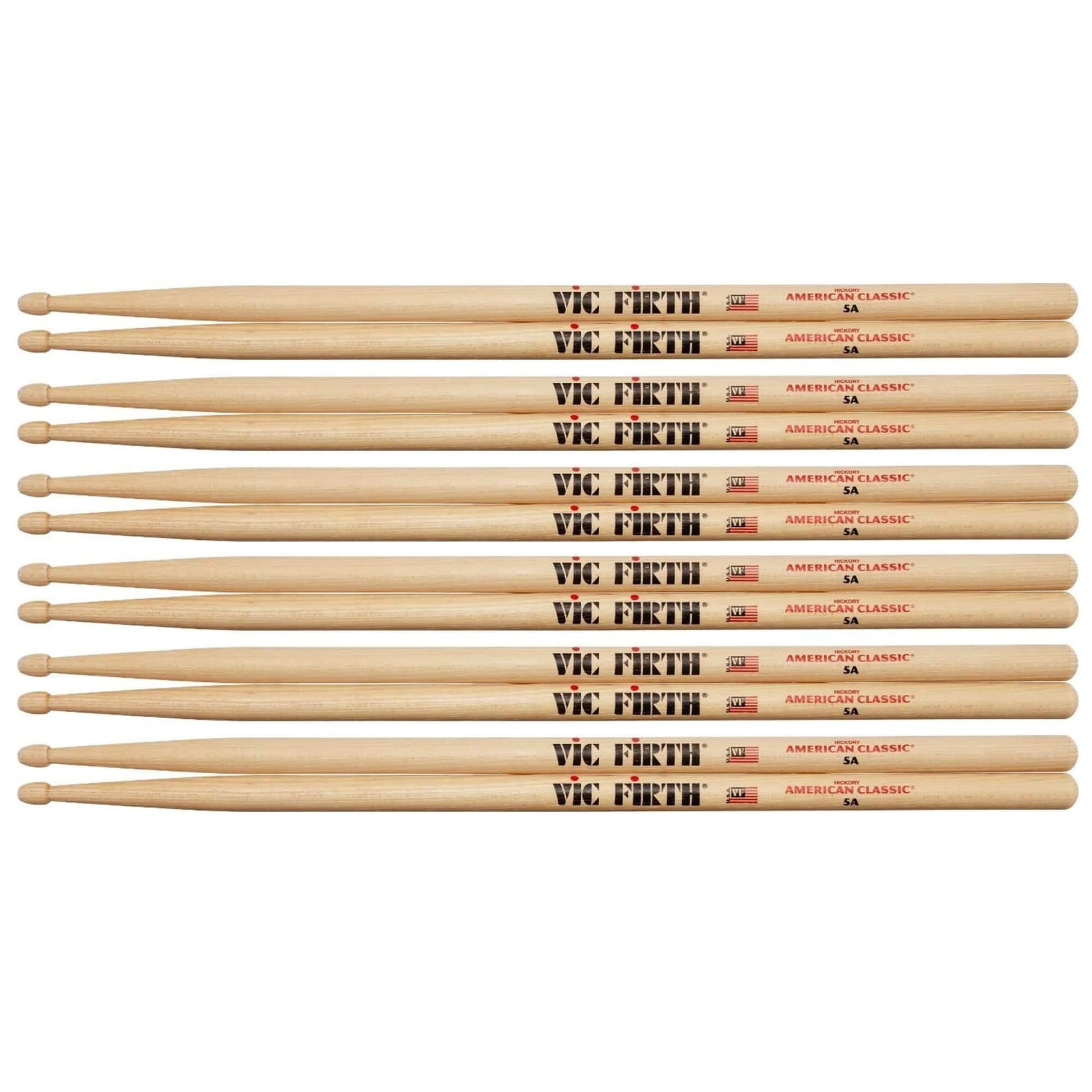 Vic Firth 5A Wood Tip Drum Sticks (6 Pair Bundle) Drums and Percussion / Parts and Accessories / Drum Sticks and Mallets