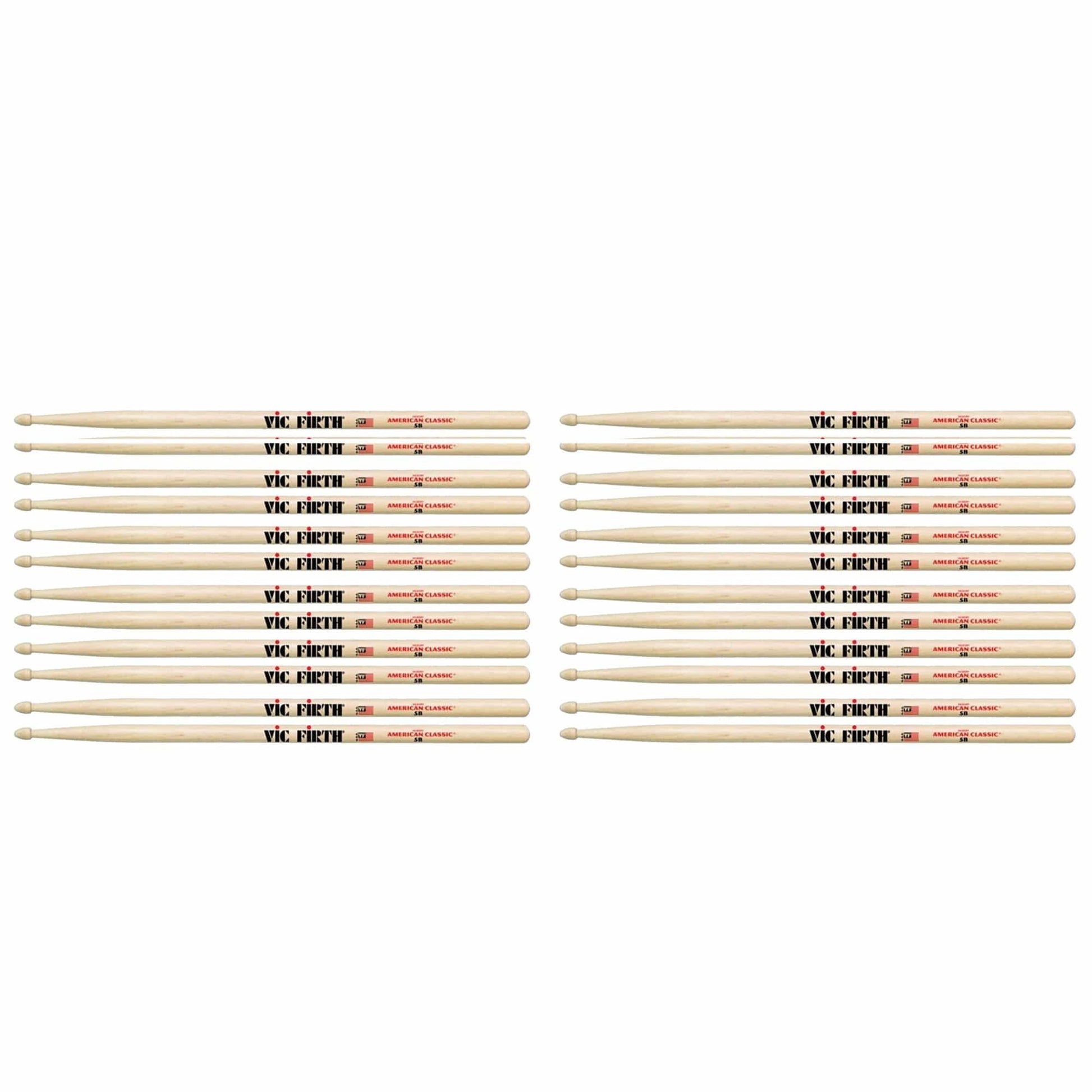 Vic Firth 5B Wood Tip Drum Sticks (12 Pair Bundle) Drums and Percussion / Parts and Accessories / Drum Sticks and Mallets