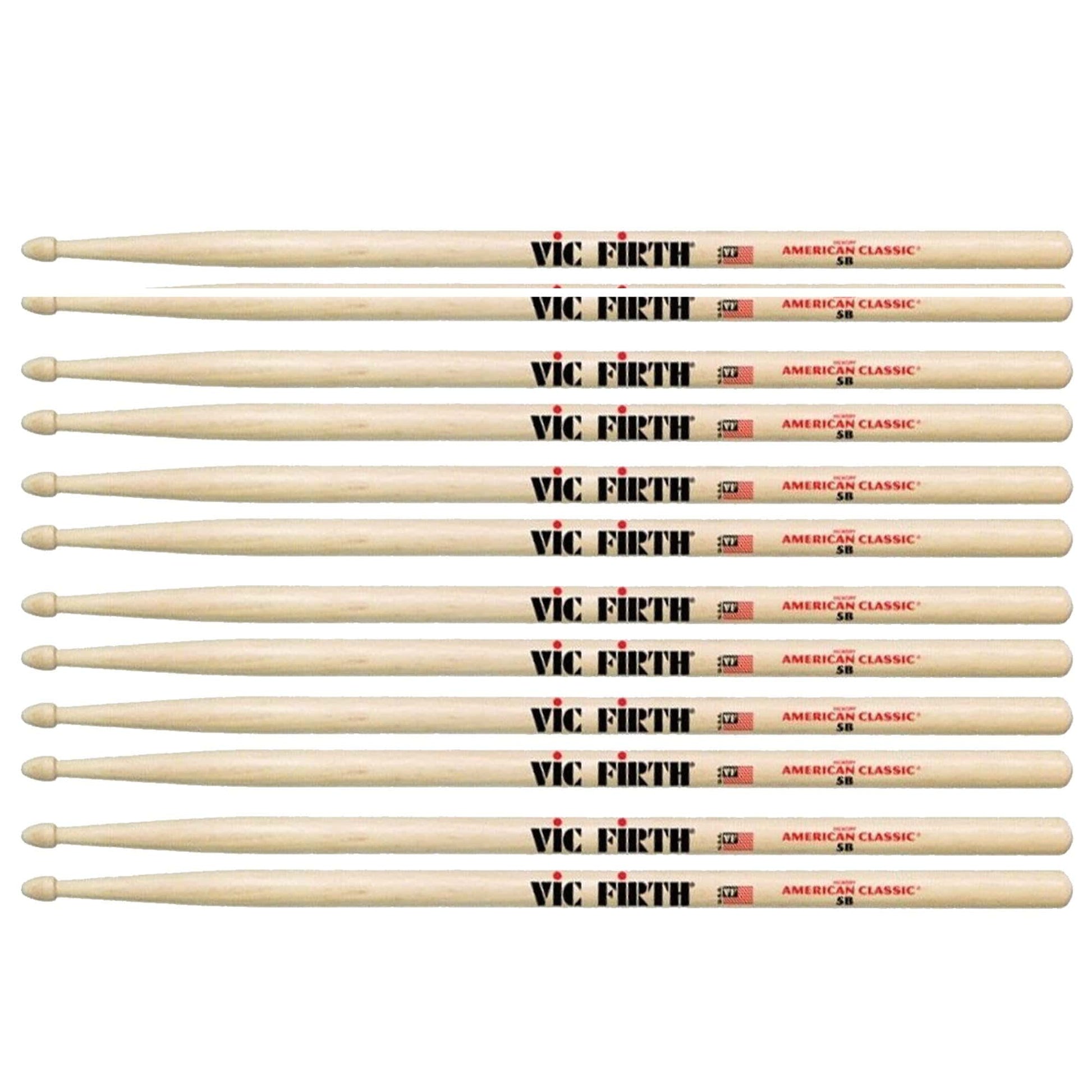 Vic Firth 5B Wood Tip Drum Sticks (6 Pair Bundle) Drums and Percussion / Parts and Accessories / Drum Sticks and Mallets