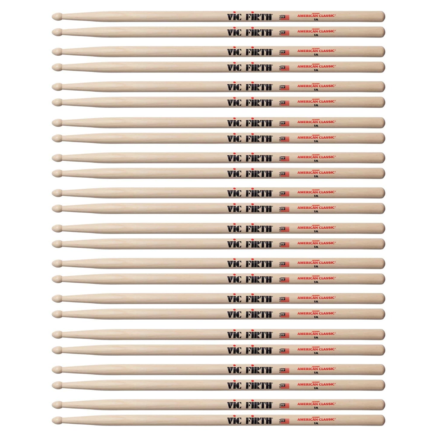 Vic Firth American Classic 1A Wood Tip Drum Sticks (12 Pair Bundle) Drums and Percussion / Parts and Accessories / Drum Sticks and Mallets