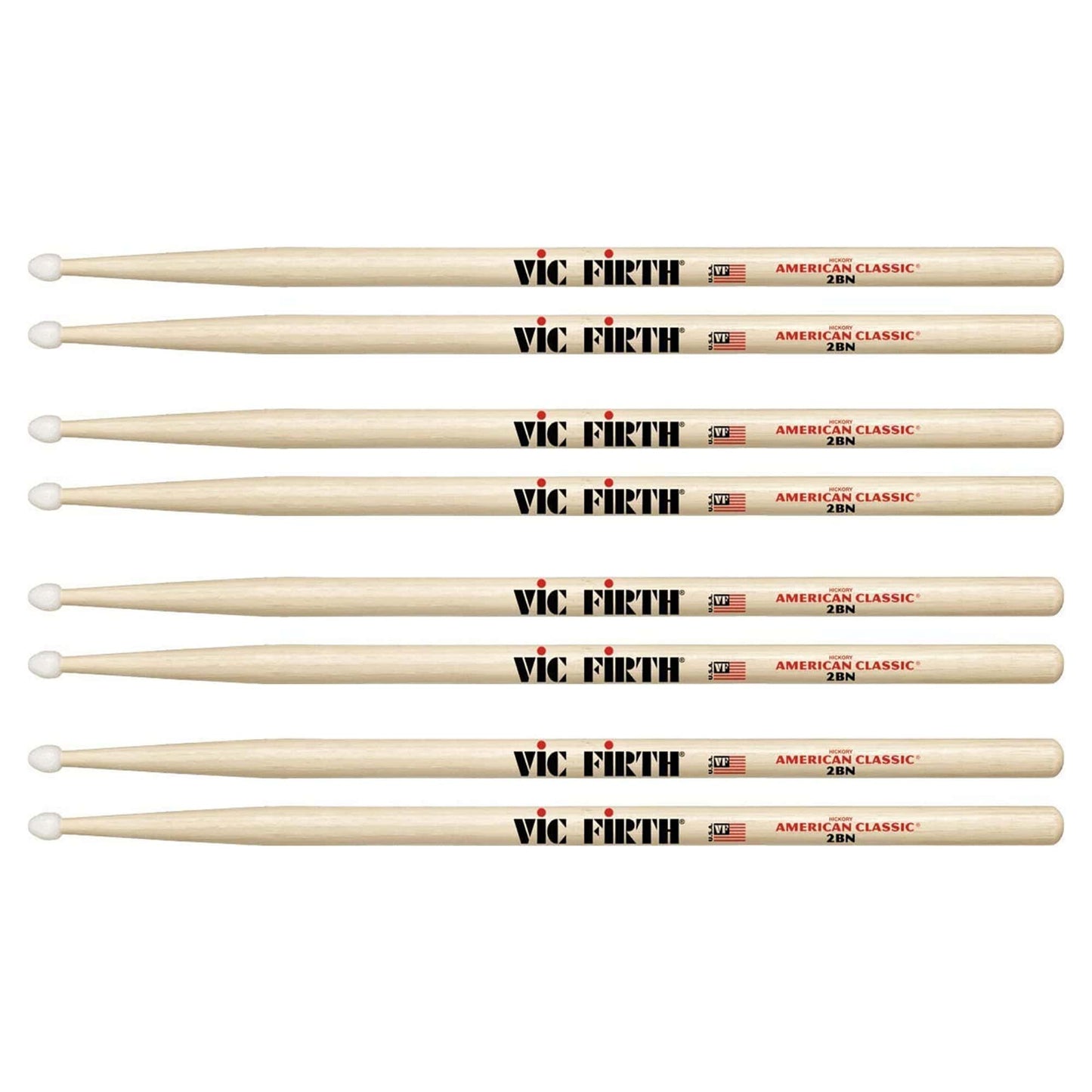 Vic Firth American Classic 2B Nylon Tip Drum Sticks (3 Pair Bundle + 1 Free) Drums and Percussion / Parts and Accessories / Drum Sticks and Mallets