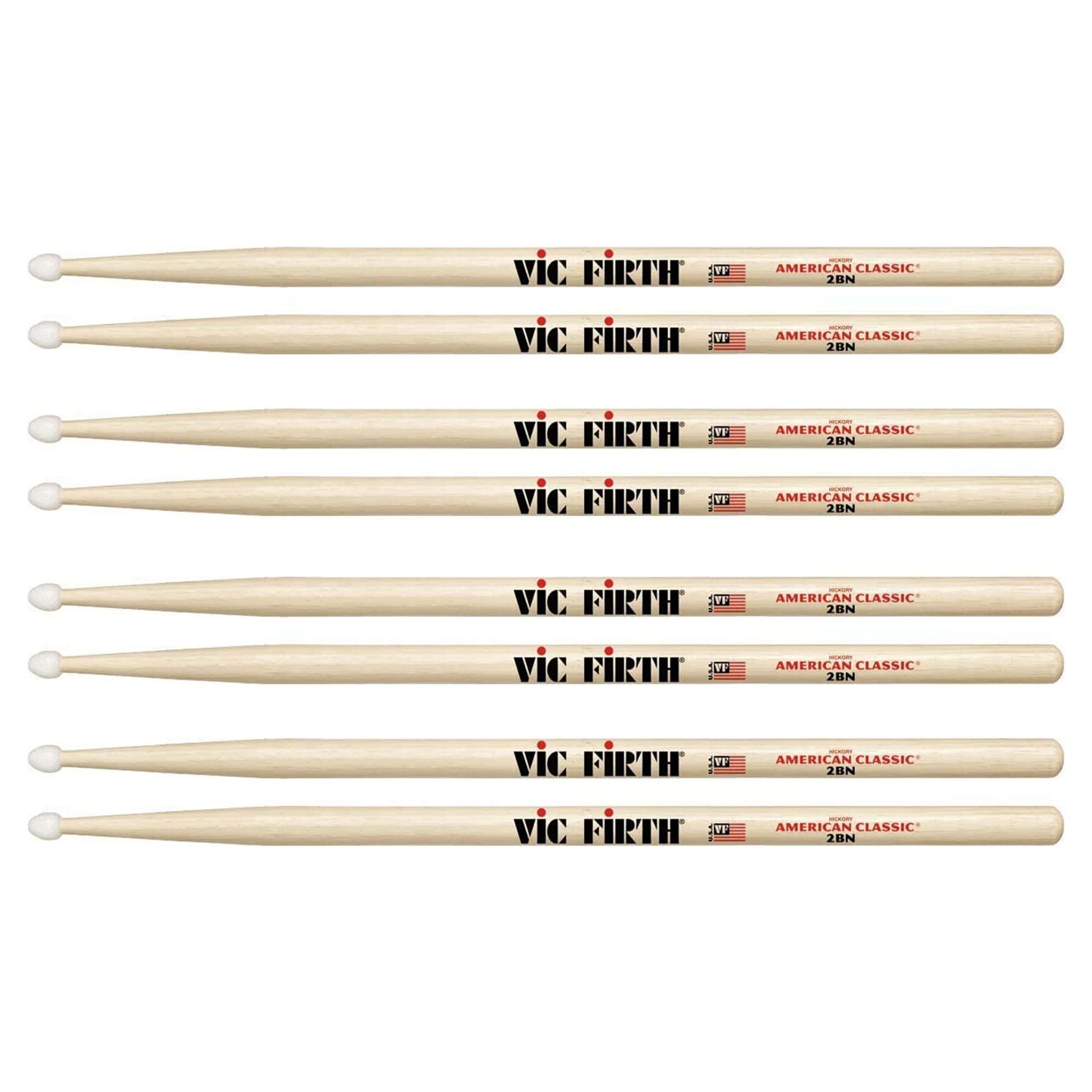 Vic Firth American Classic 2B Nylon Tip Drum Sticks (3 Pair Bundle + 1 Free) Drums and Percussion / Parts and Accessories / Drum Sticks and Mallets