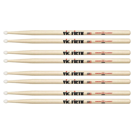 Vic Firth American Classic 2B Nylon Tip Drum Sticks (3 Pair Bundle + 1 Free) Drums and Percussion / Parts and Accessories / Drum Sticks and Mallets
