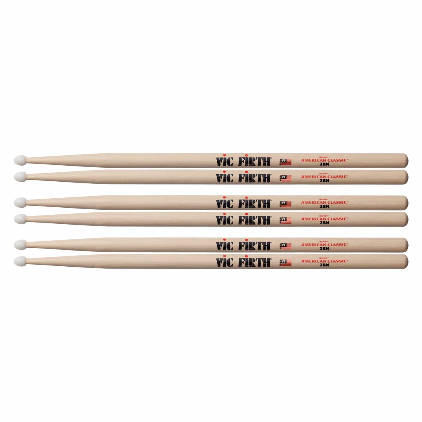 Vic Firth American Classic 2B Nylon Tip Drum Sticks (3 Pair Bundle) Drums and Percussion / Parts and Accessories / Drum Sticks and Mallets