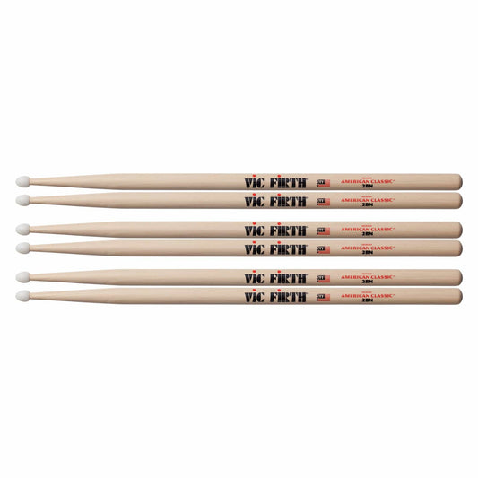 Vic Firth American Classic 2B Nylon Tip Drum Sticks (3 Pair Bundle) Drums and Percussion / Parts and Accessories / Drum Sticks and Mallets