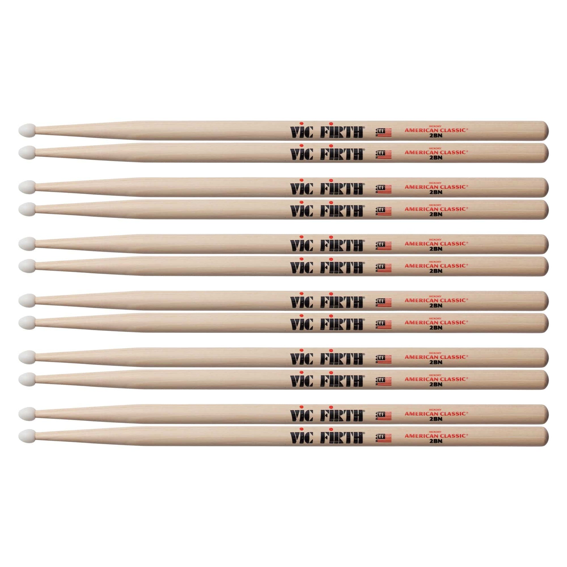 Vic Firth American Classic 2B Nylon Tip Drum Sticks (6 Pair Bundle) Drums and Percussion / Parts and Accessories / Drum Sticks and Mallets