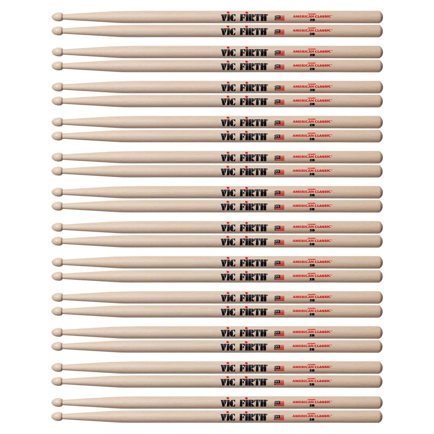 Vic Firth American Classic 2B Wood Tip Drum Sticks (12 Pair Bundle) Drums and Percussion / Parts and Accessories / Drum Sticks and Mallets