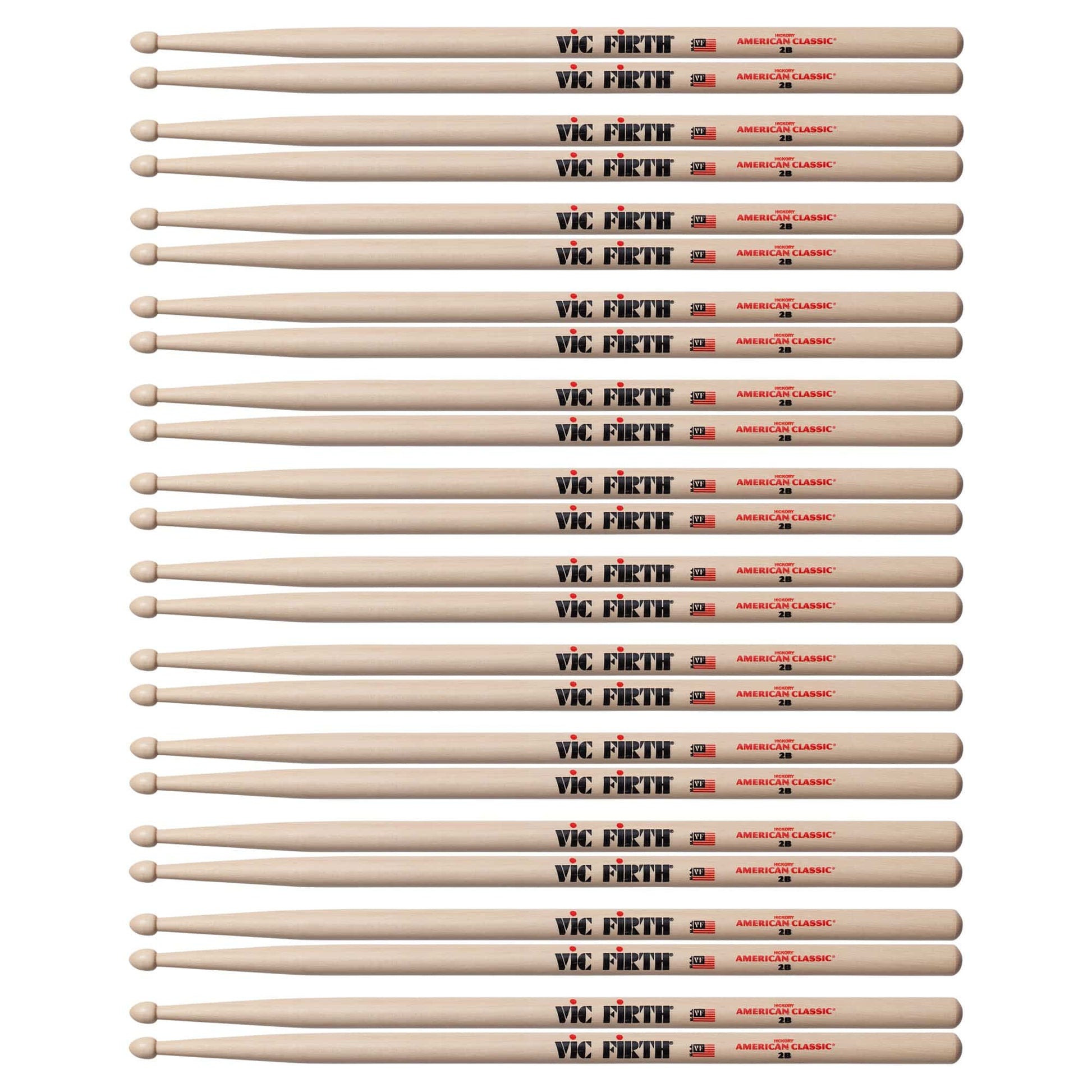 Vic Firth American Classic 2B Wood Tip Drum Sticks (12 Pair Bundle) Drums and Percussion / Parts and Accessories / Drum Sticks and Mallets